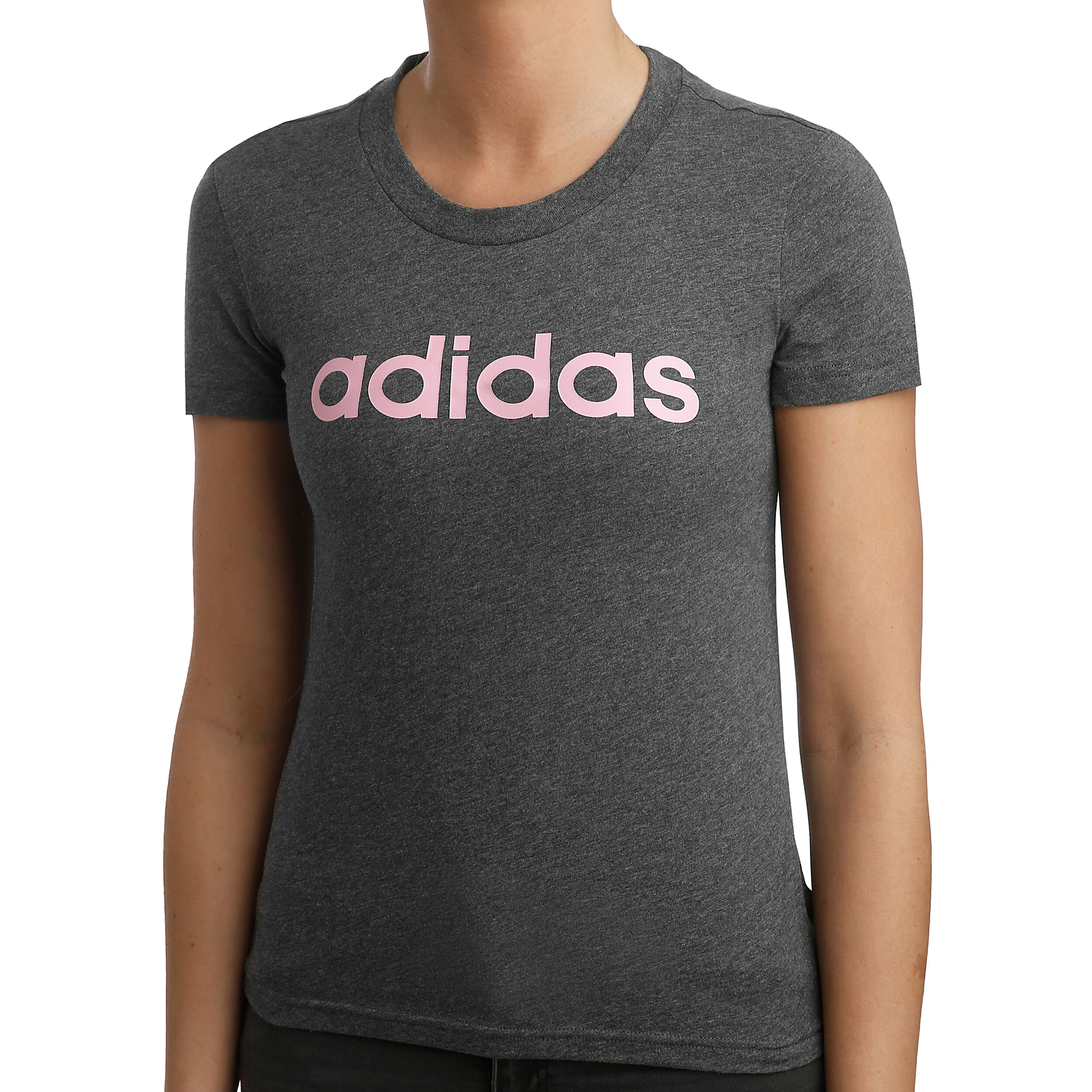 Adidas essentials linear slim tee hotsell