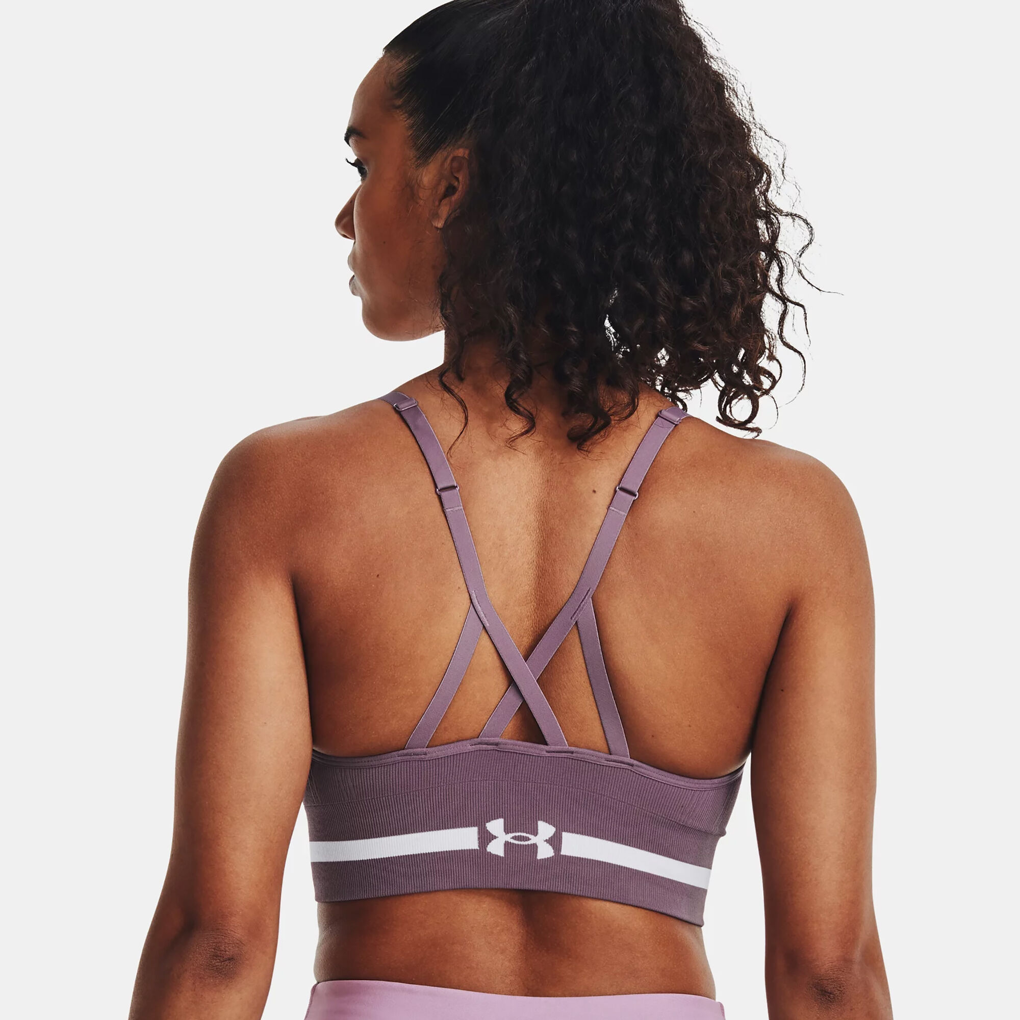 Under Armour Womens Seamless Low Long Purple XS Light Support