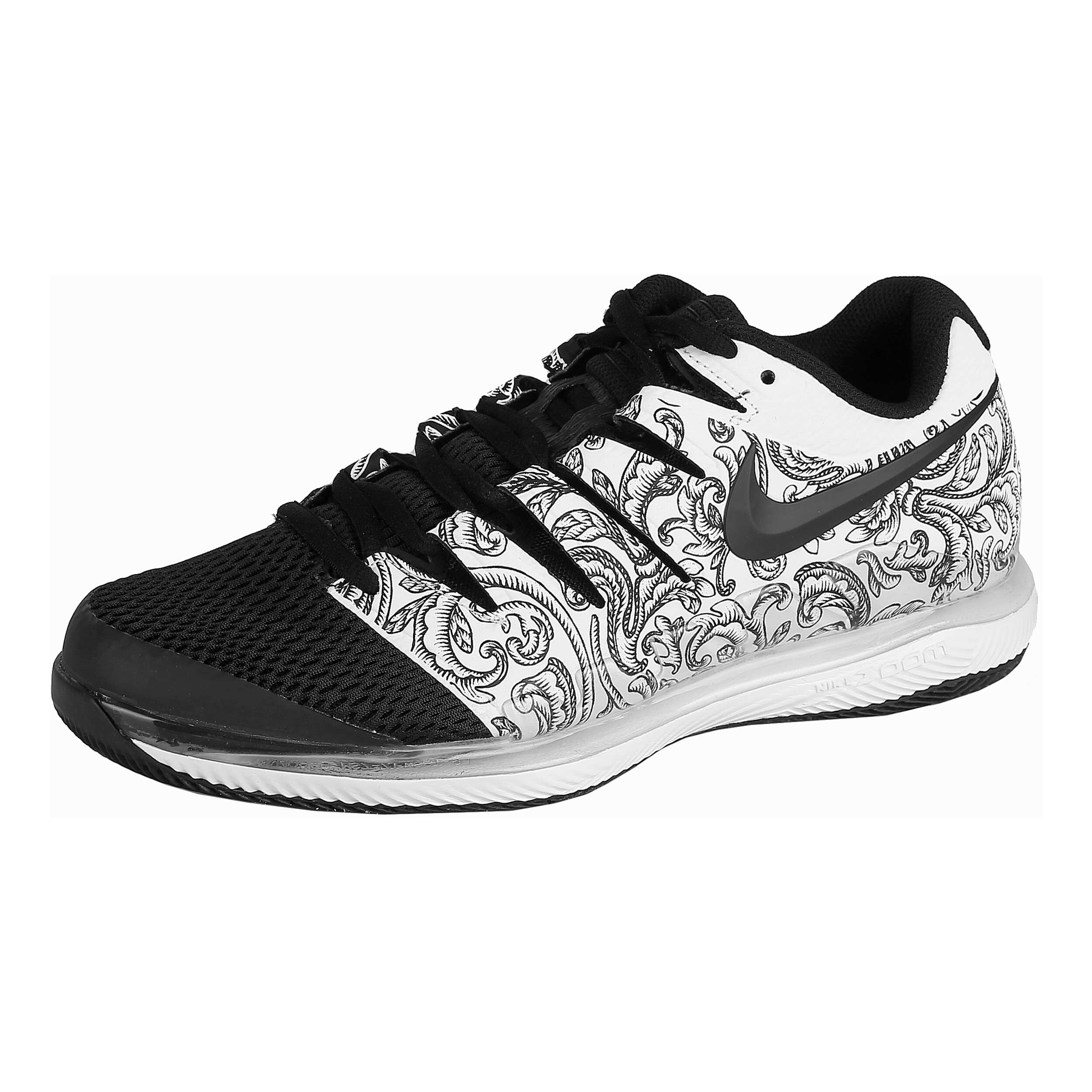 Nike men's air zoom vapor x tennis shoes black and white clearance