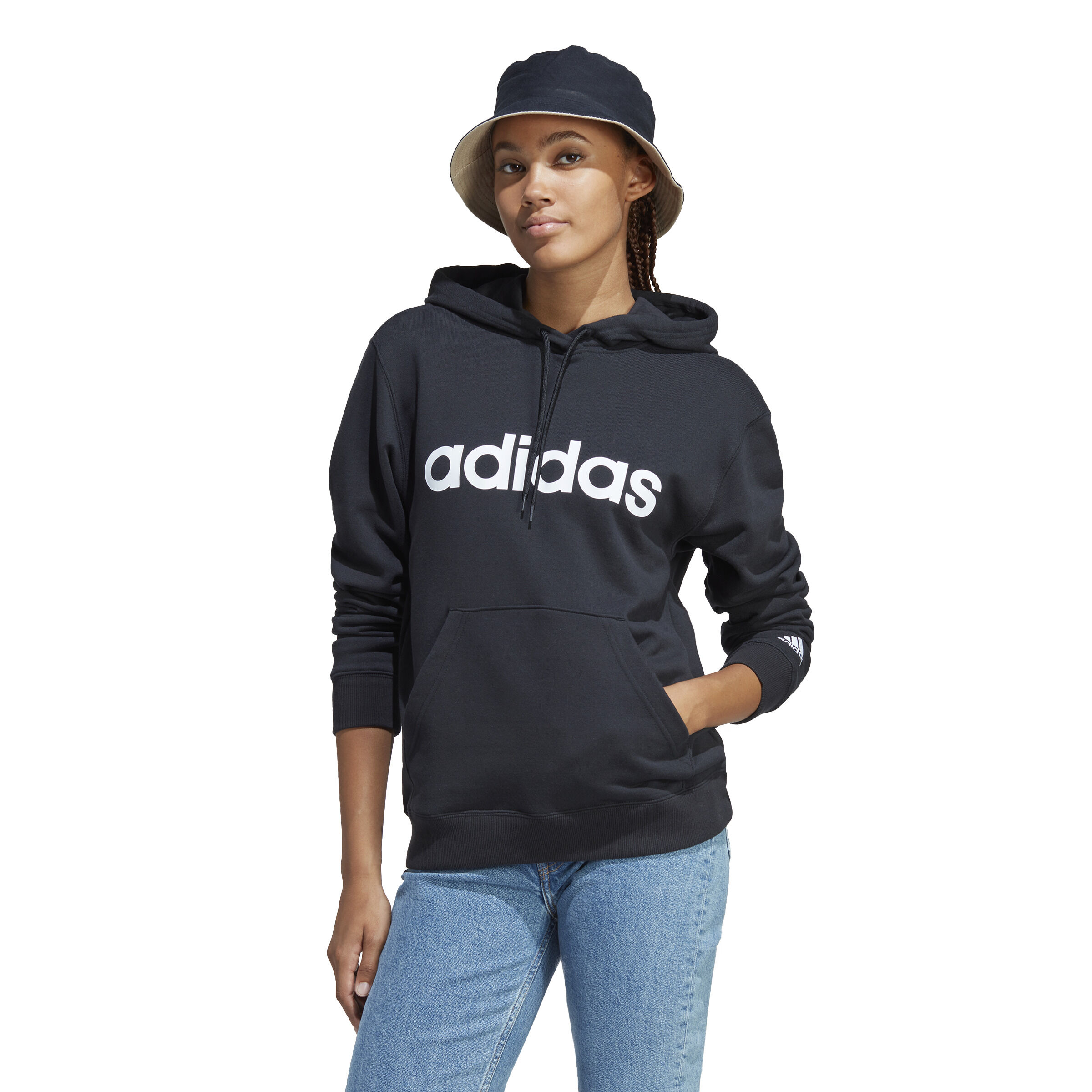 Adidas essential hotsell linear hoodie