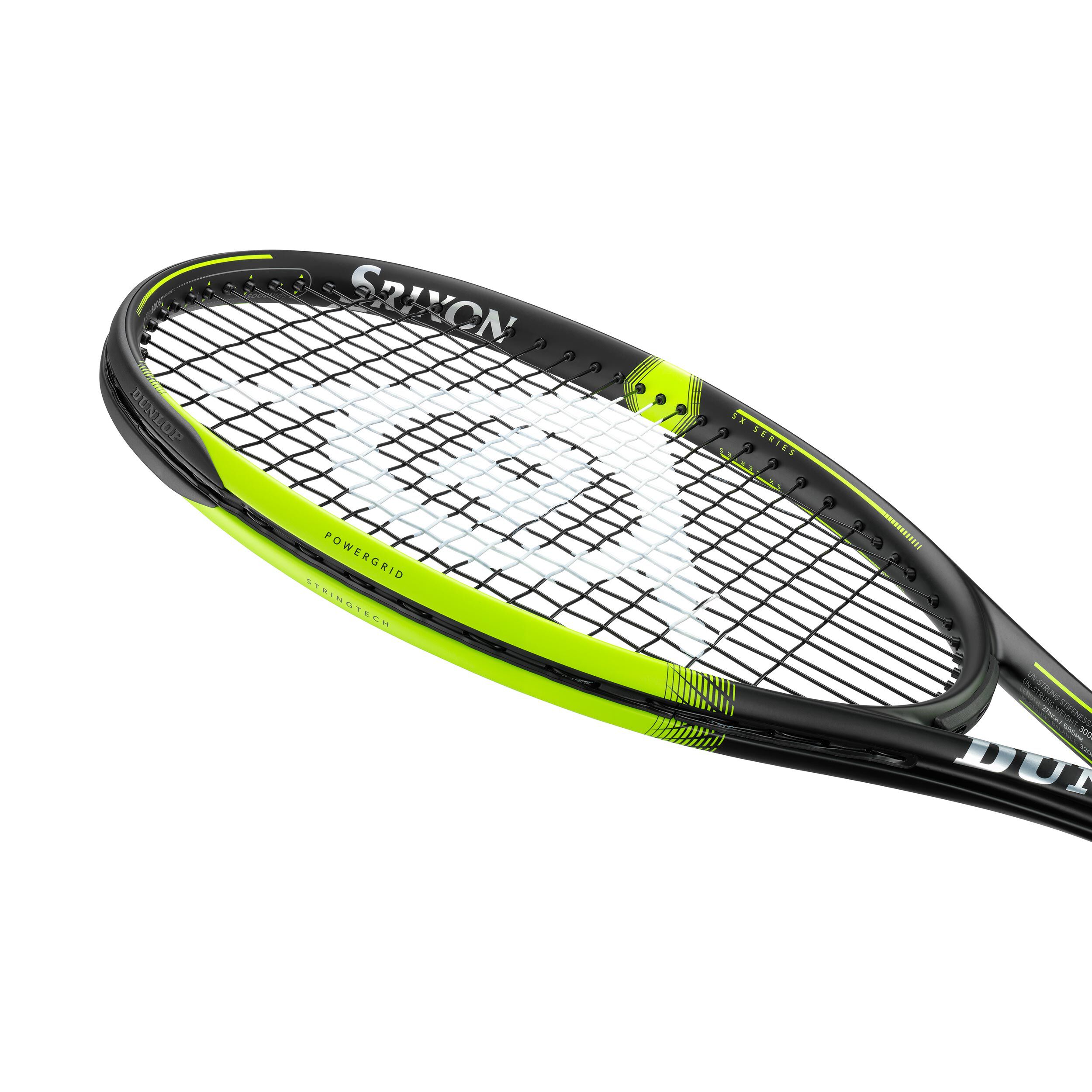 Details about   Dunlop 2020 SX 300 100 Tennis Racquet Racket Black Lime 100sq 300g 16x19 