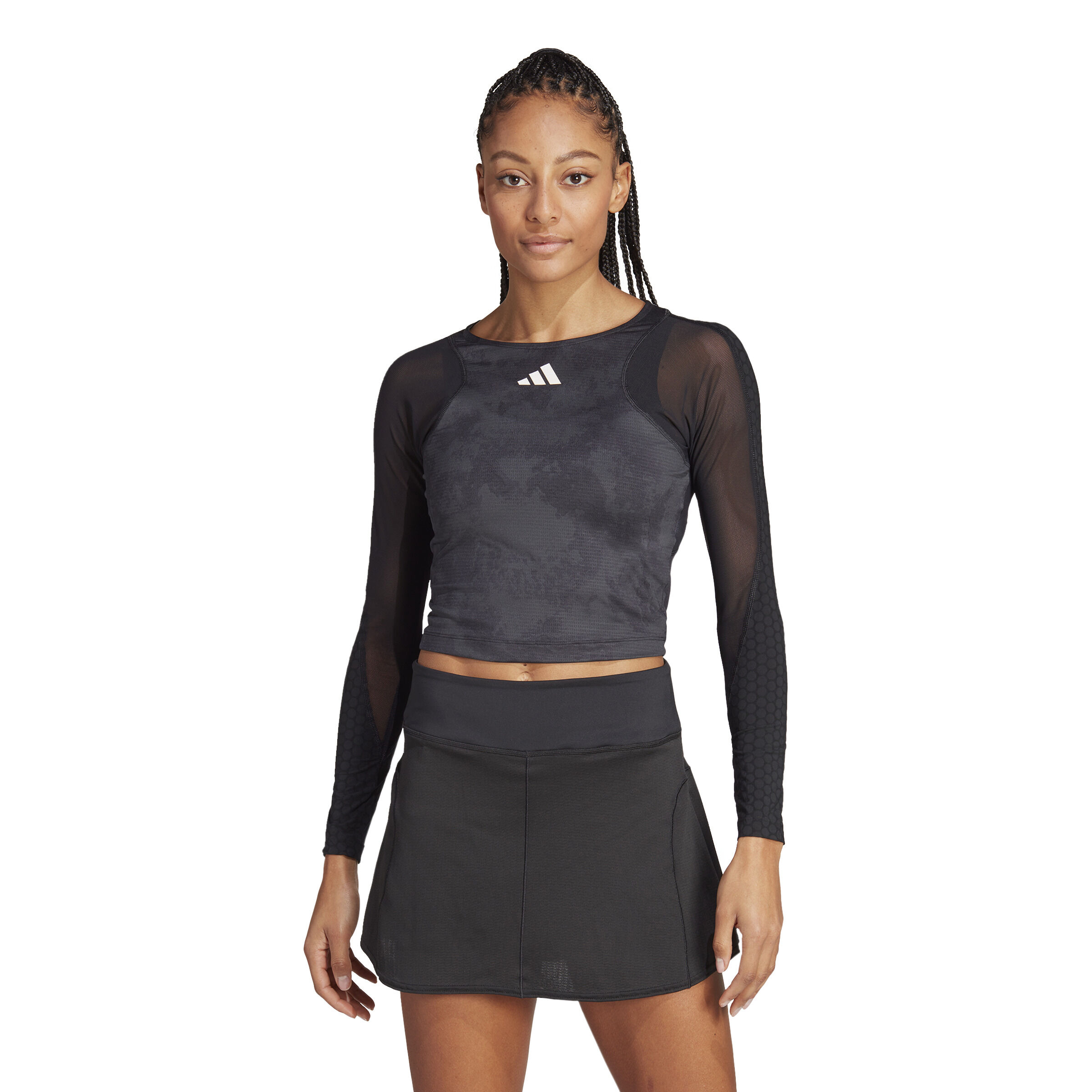 Adidas techfit clearance crop top black