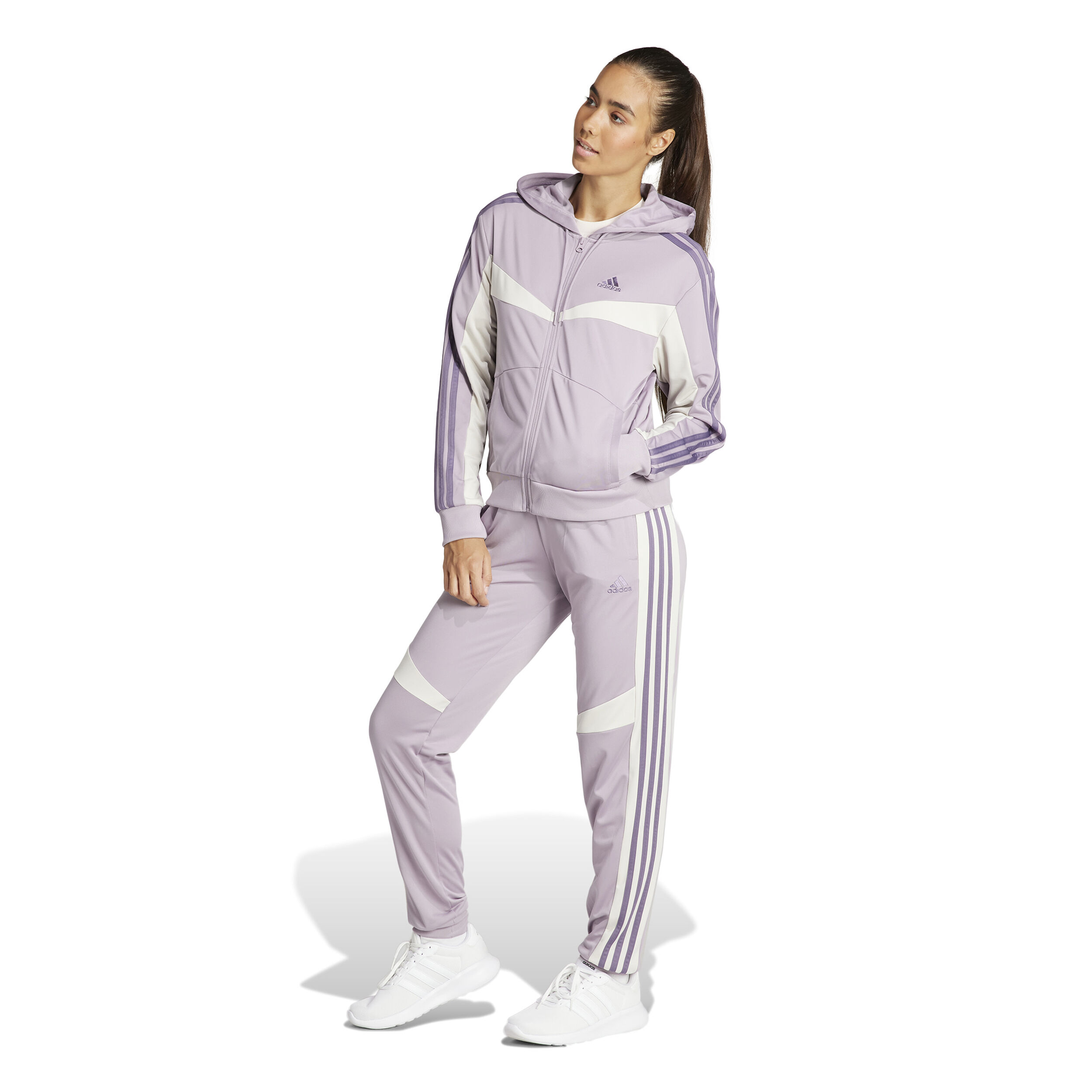 Boldblock Tracksuit Women Lilac White