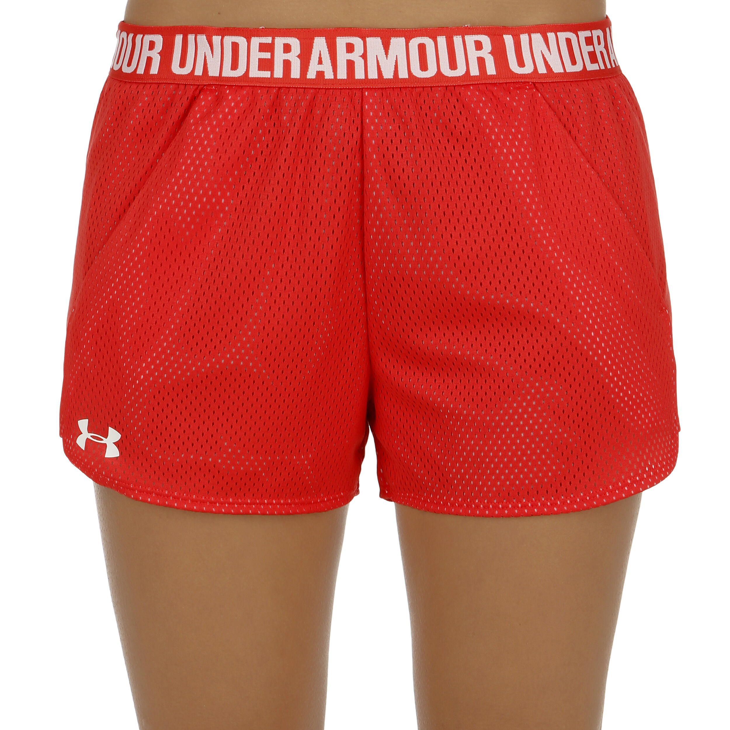 Red under armour cheap shorts womens