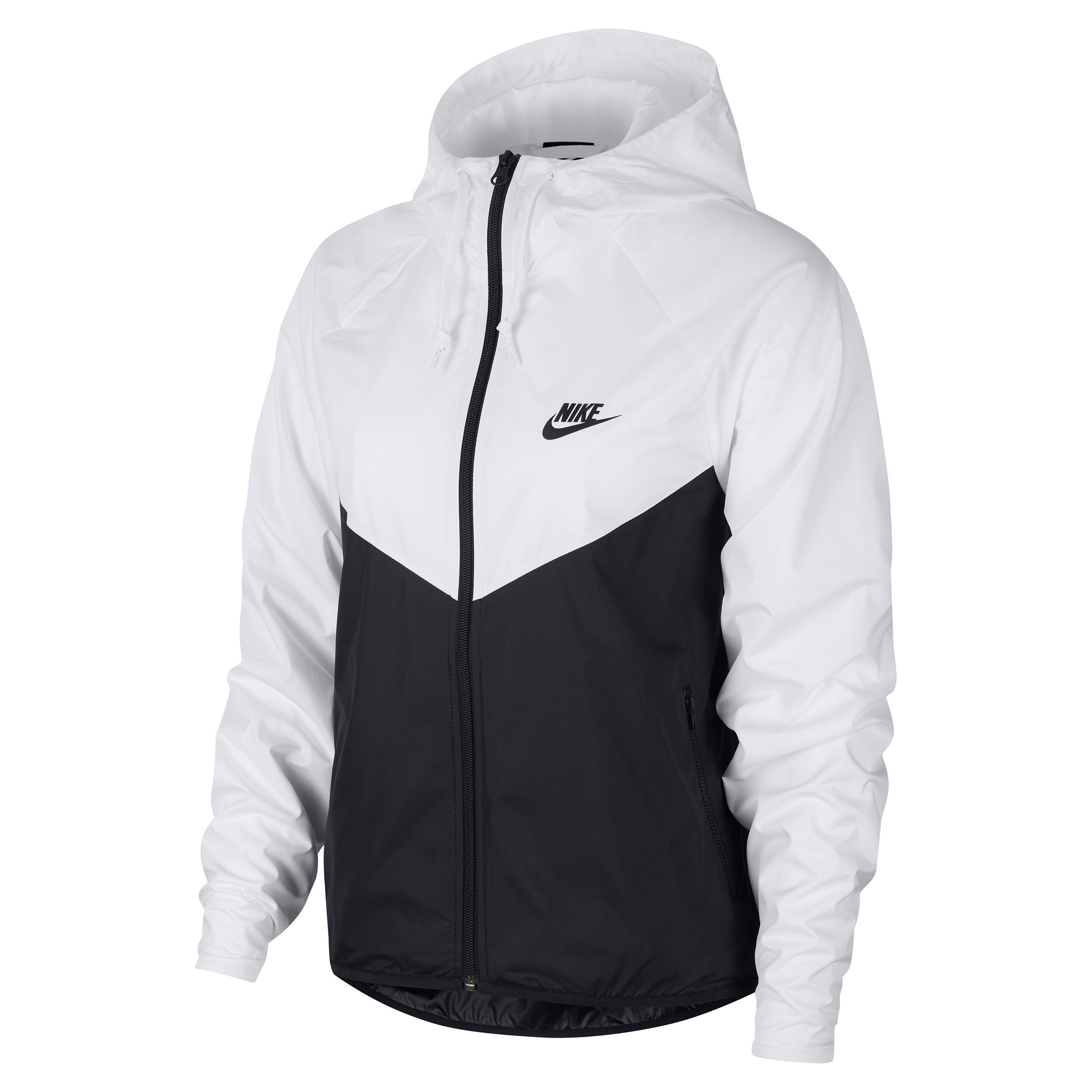 Womens nike windrunner jacket black and white clearance
