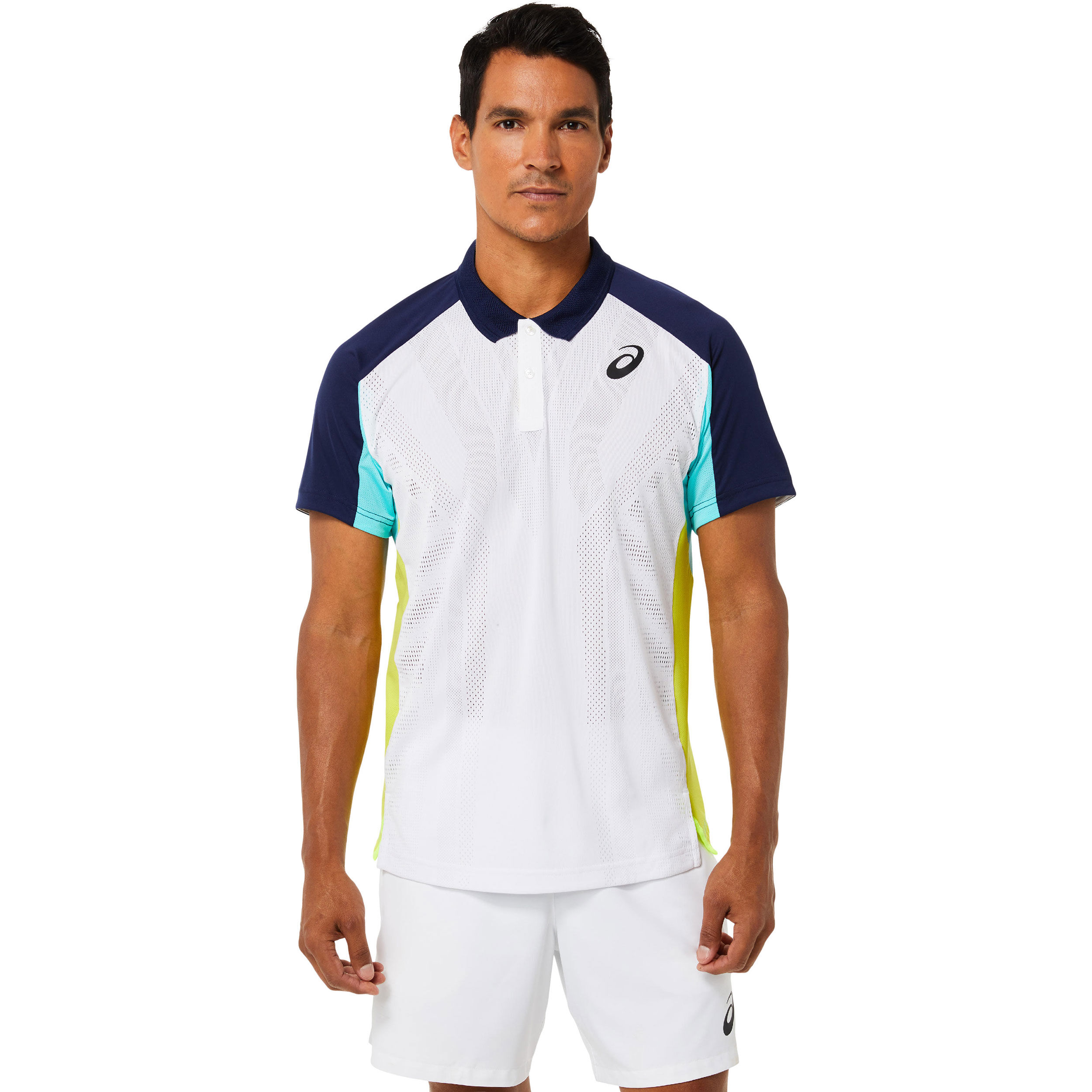 Buy ASICS Match Polo Men White Light Blue online Tennis Point COM