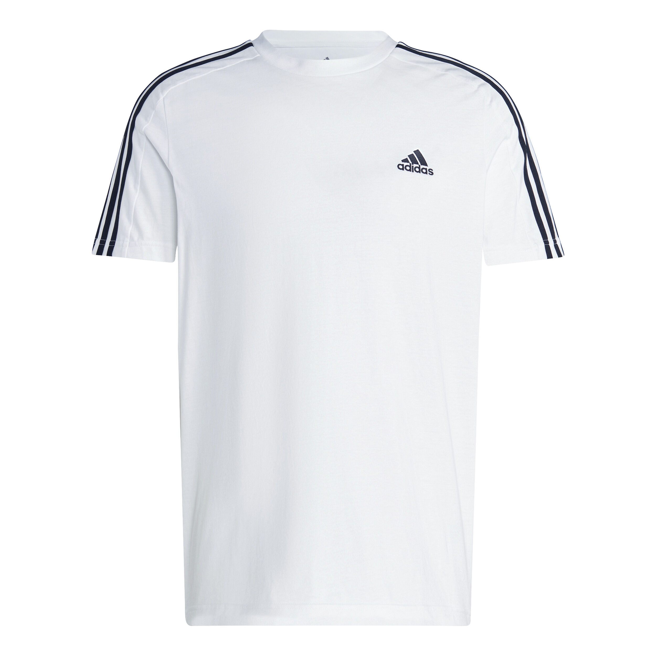 Essentials Single Jersey 3 Stripes T Shirt Men White Black