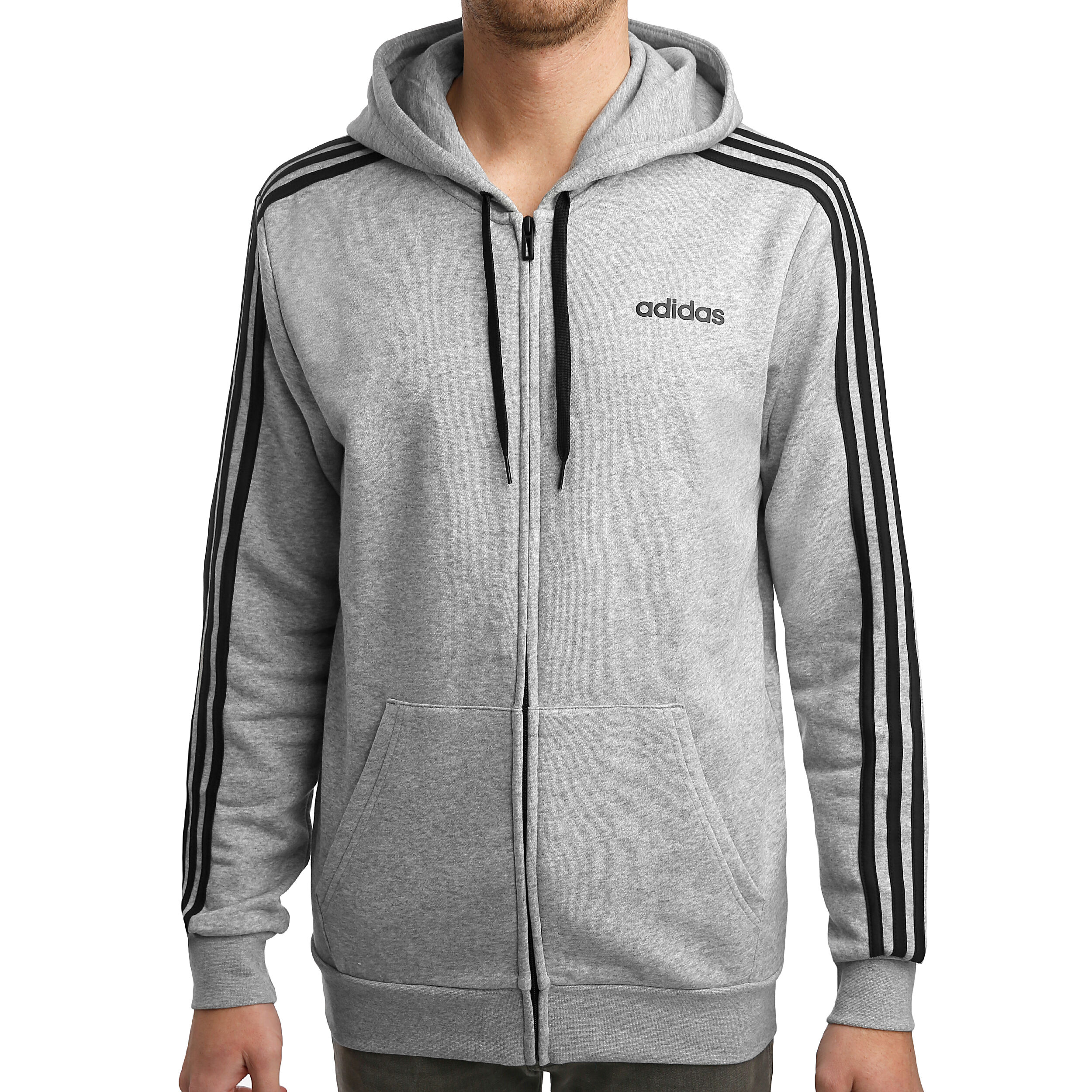 Essentials 3 stripes full zip hoodie