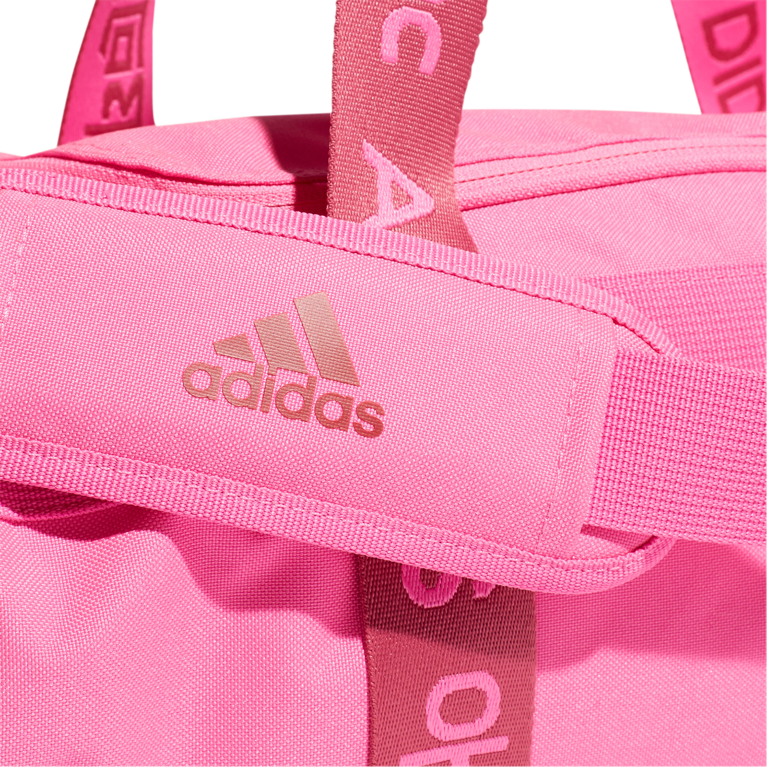 Pink adidas store duffle bag