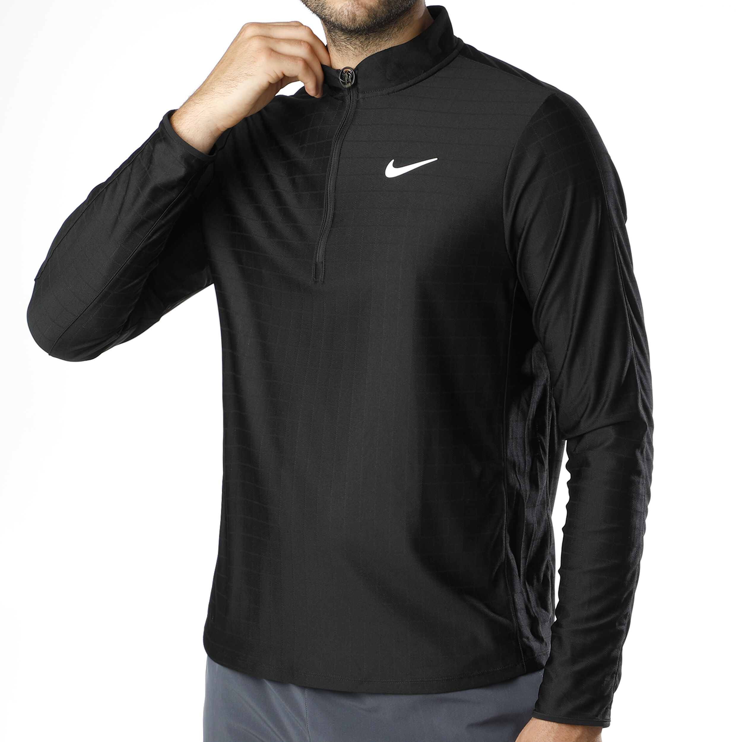 Court Breathe Advantage Half Zip Long Sleeve Men Black
