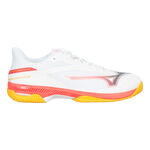 Mizuno Tennis shoes Mizuno Wave Exceed Court All Court Shoe Men-White,Coral