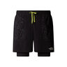 Sunriser 2in1 6in Running Shorts Men-Black,Neon Green