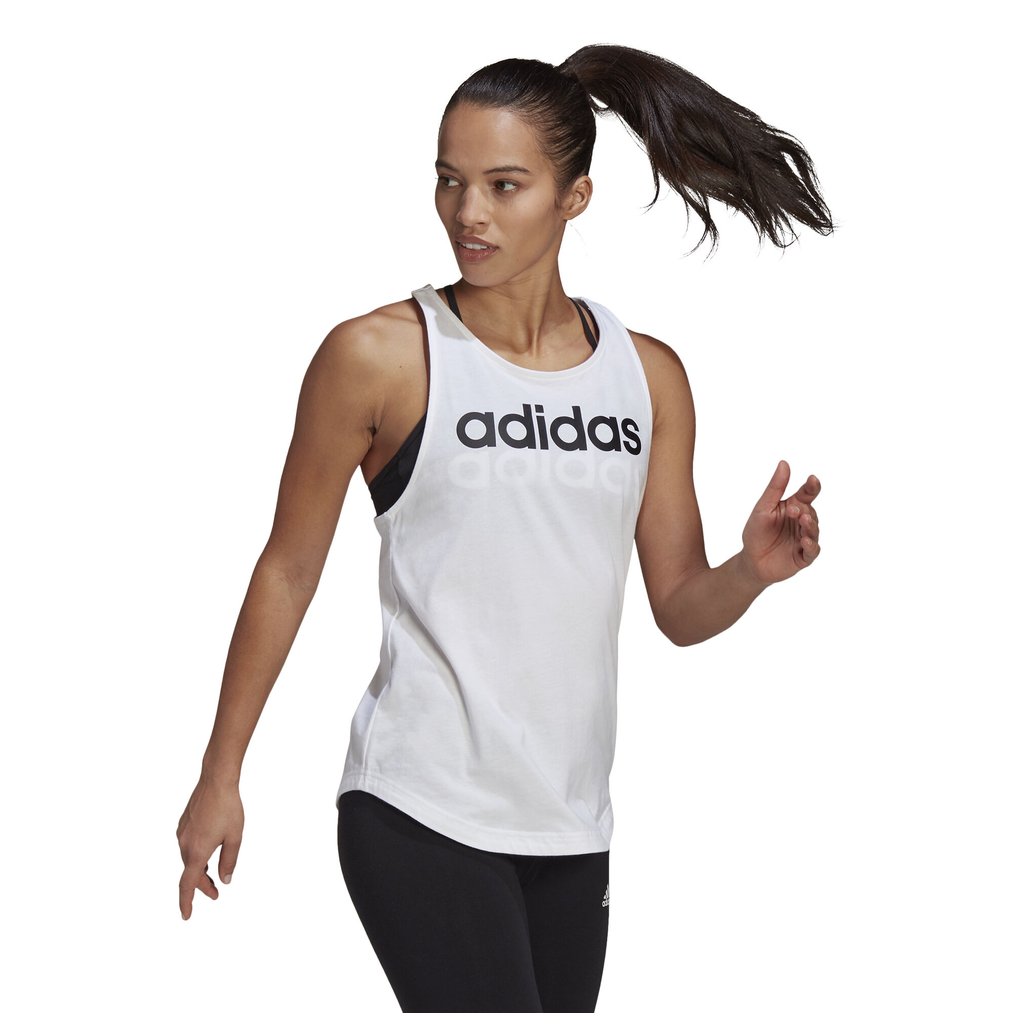 Linear Tank Top Women White Black