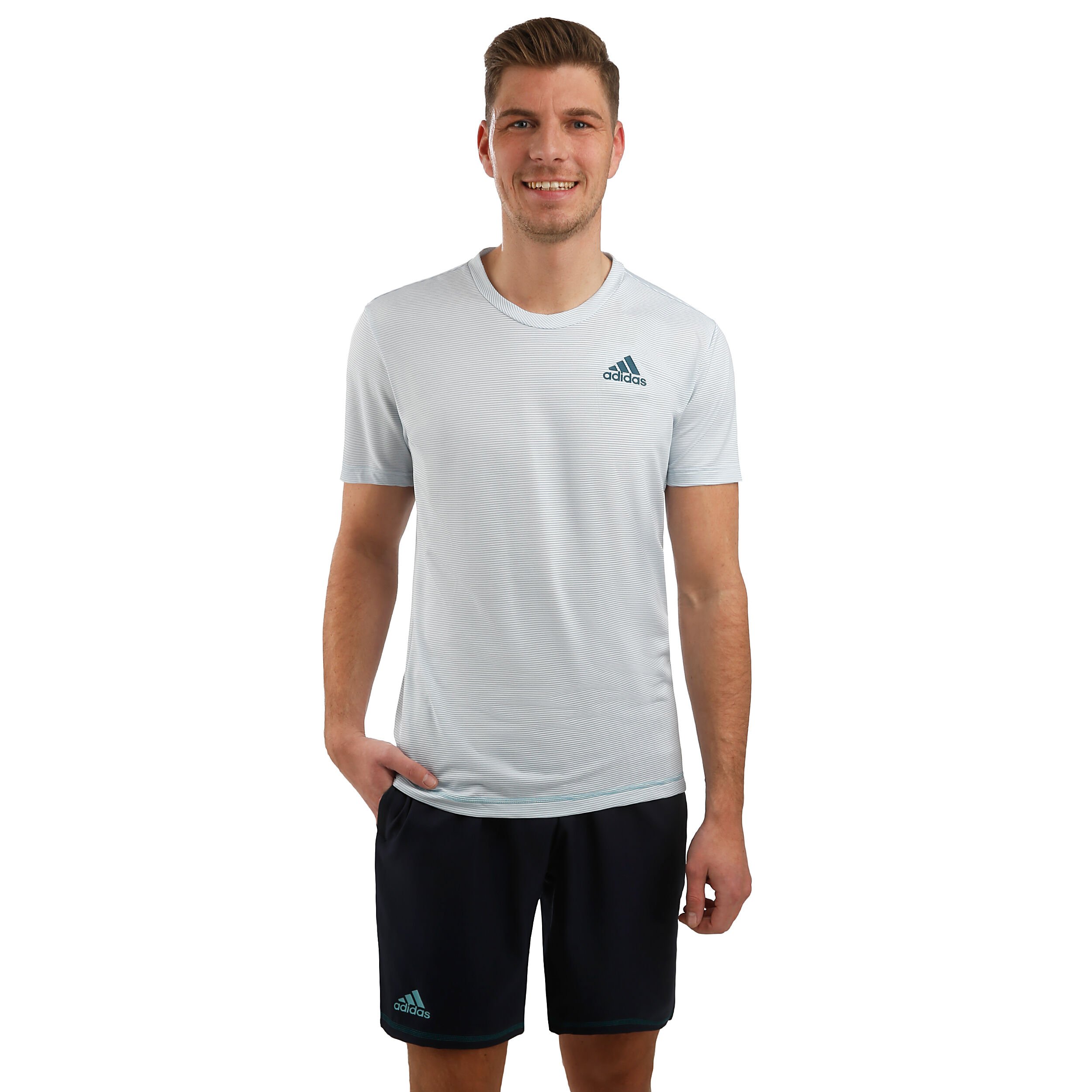 Adidas parley striped tee on sale