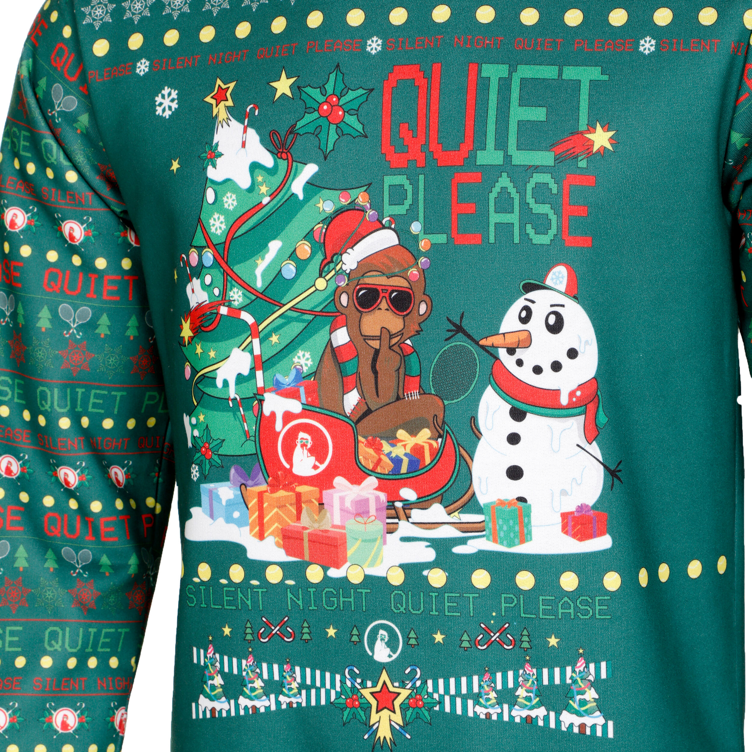 Ugly Christmas Sweatshirt Men Green Multicoloured
