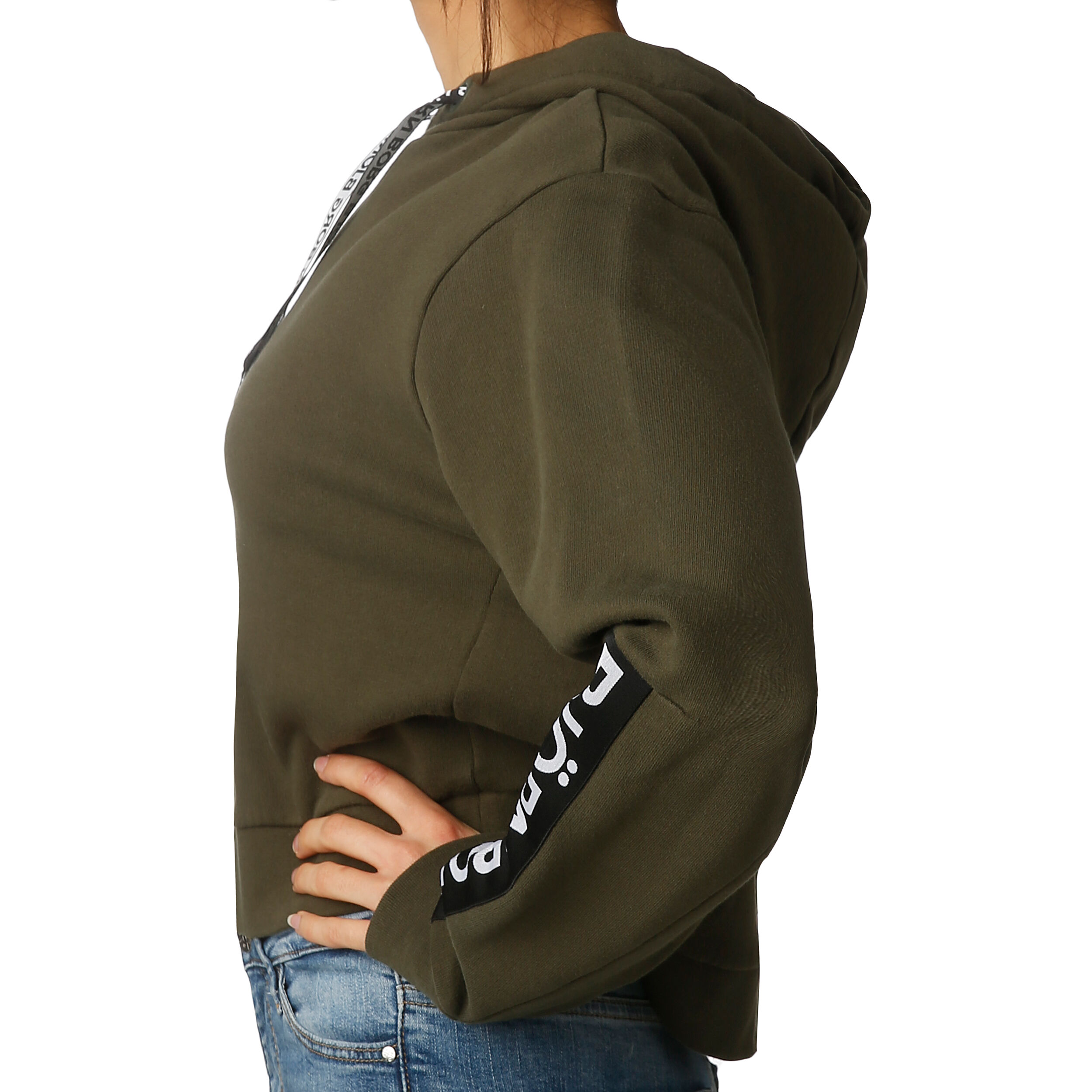 Buy Bjorn Borg Cropped Sport Hoody Women Olive Black online Tennis Point COM