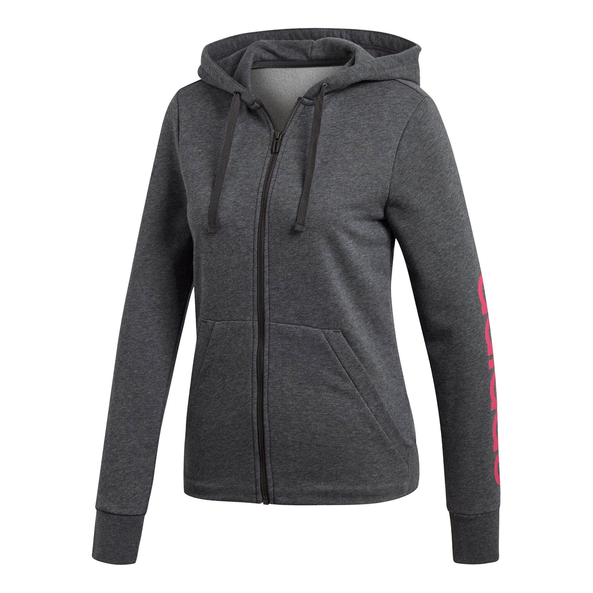 Buy adidas Essentials Linear Zip Hoodie Women Dark Grey Pink online Tennis Point COM