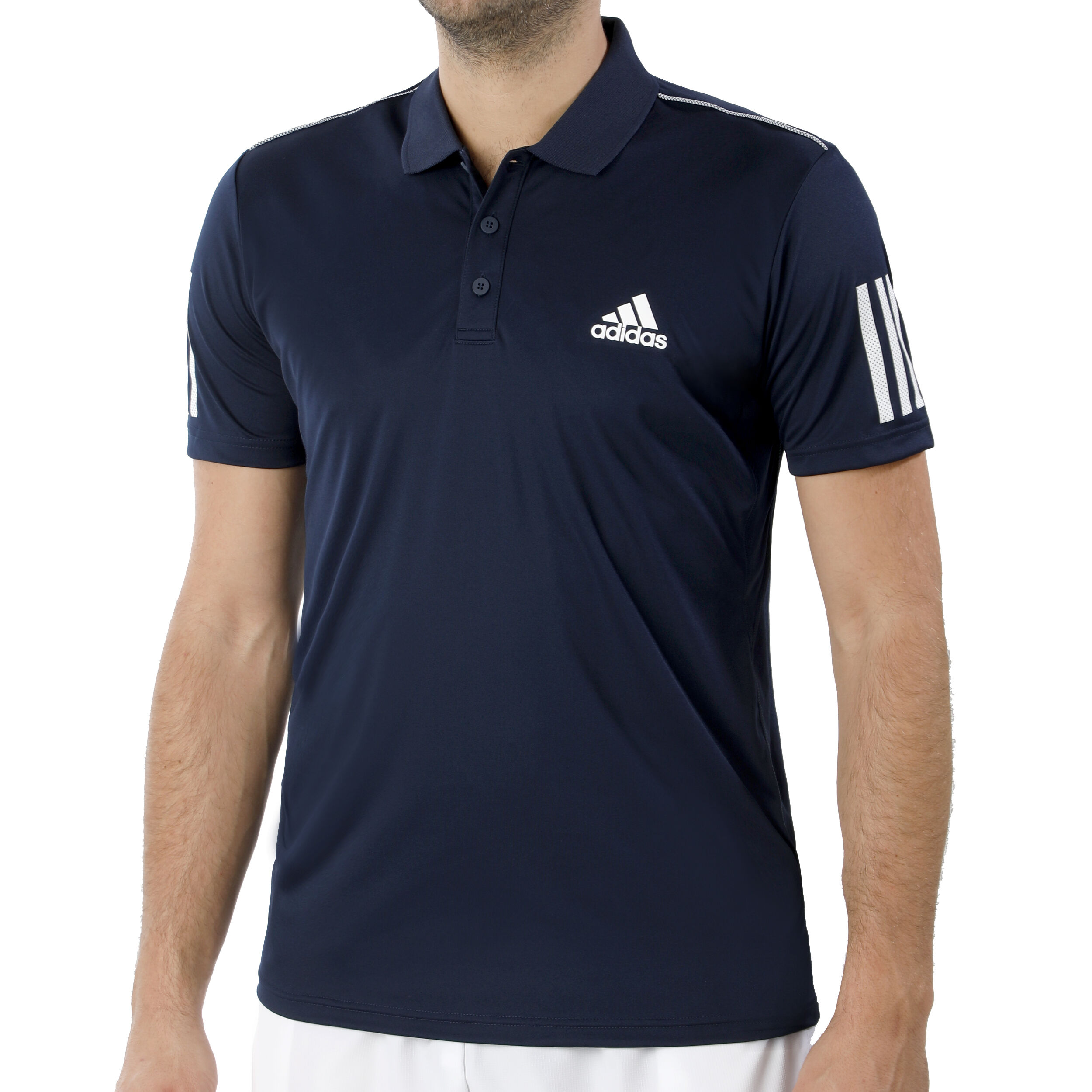 Adidas 3 stripe polo hot sale