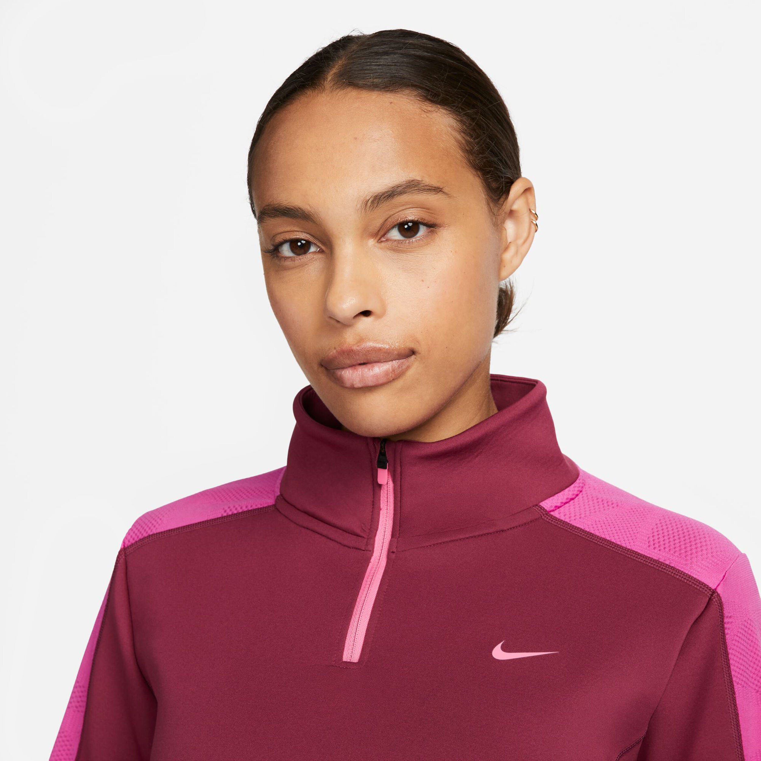 Red nike half hotsell zip