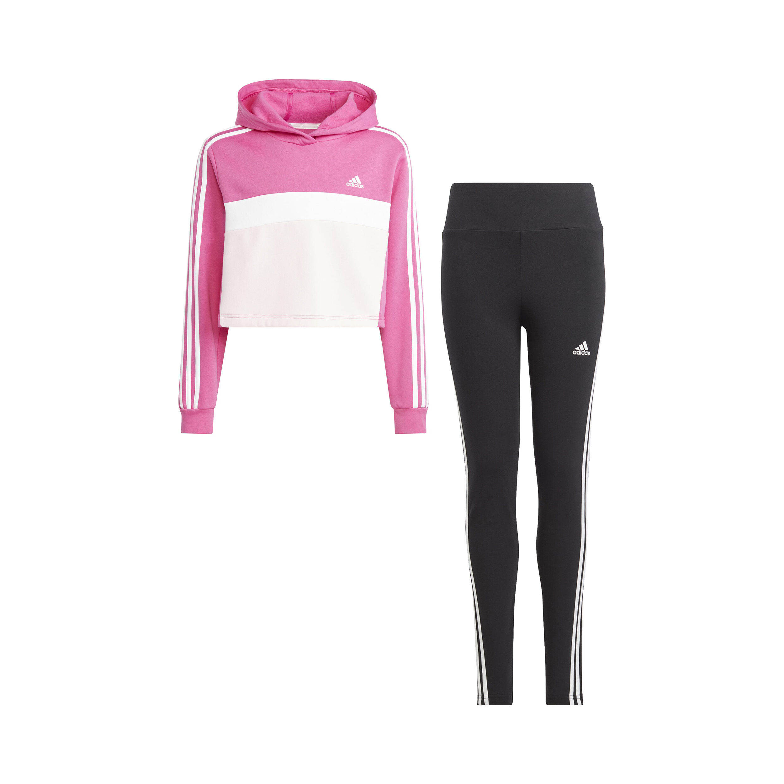 3 Stripes Tiberio Cropped Tracksuit Girls Black Multicoloured