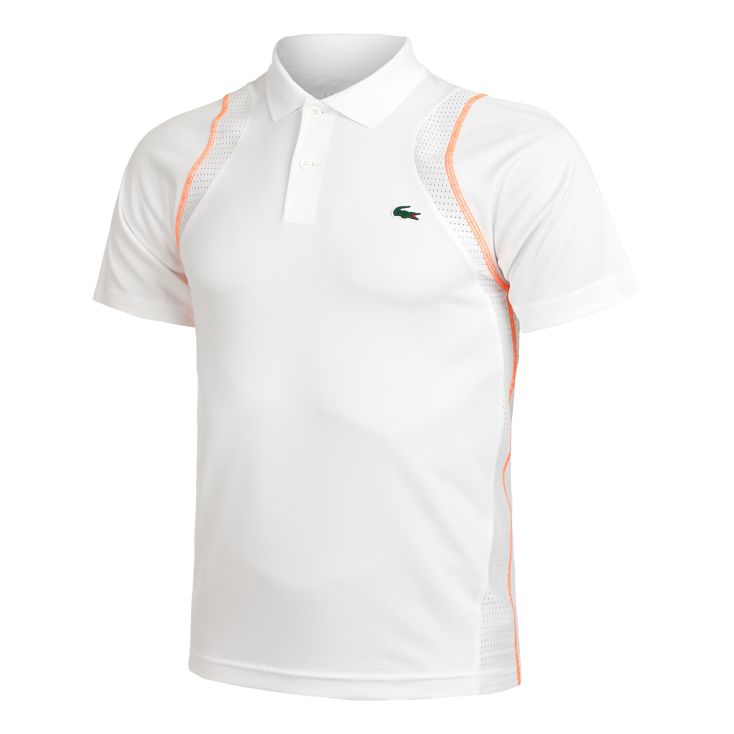 Polo lacoste orange blanc on sale