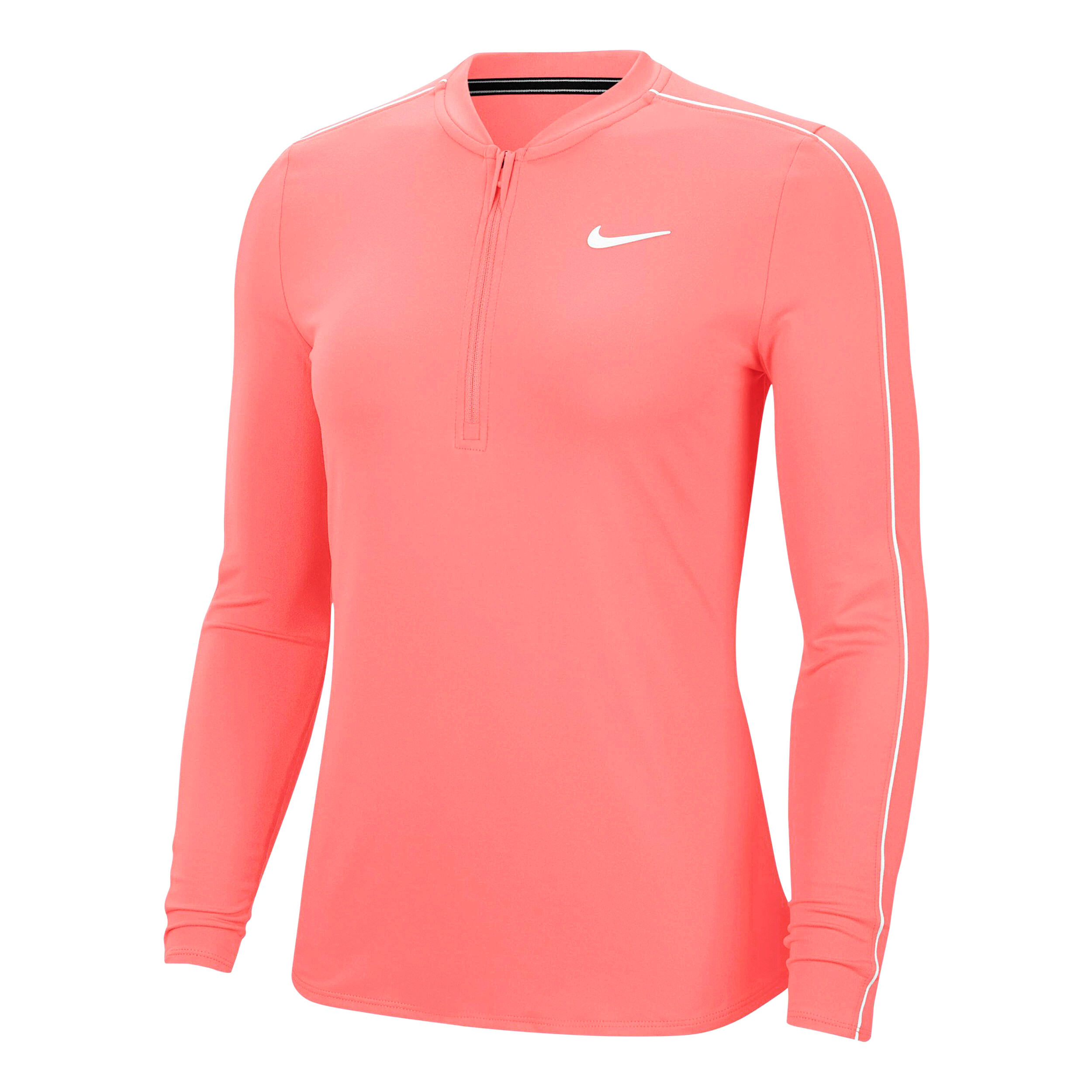 nike women's court dry half zip long sleeve tennis top