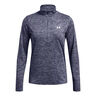 Tech Twist Warmup 1/2 Zip Long Sleeve Women-Blue Grey