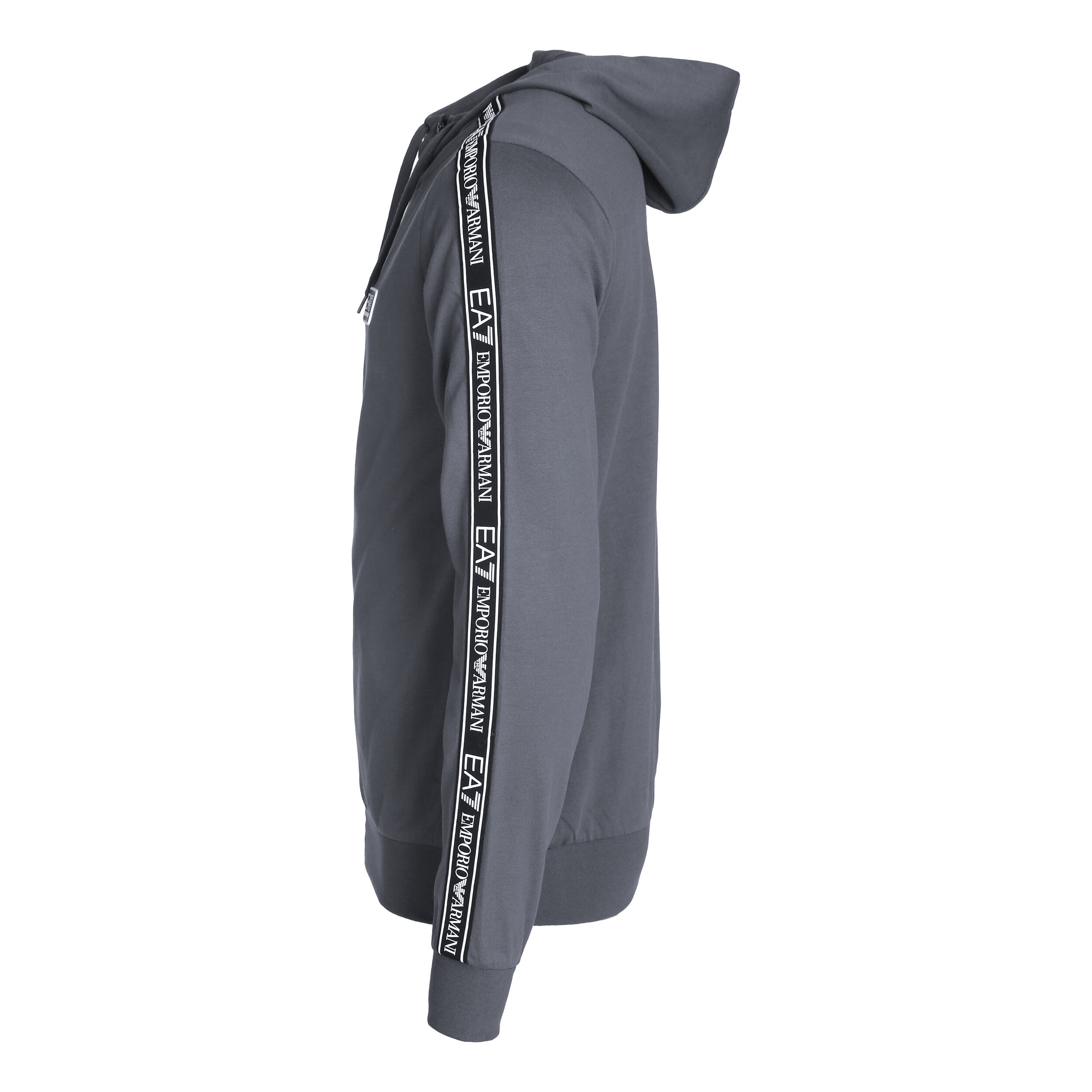 Train Logo Series Tape Zip Hoodie Men Grey Green