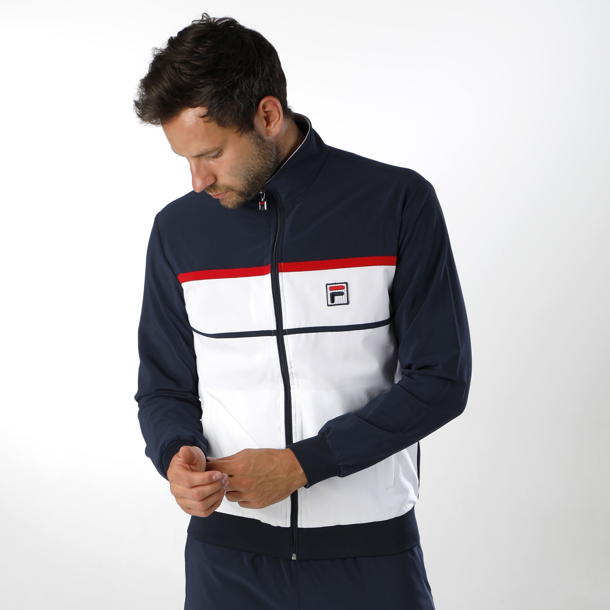Max Training Jacket Men White Dark Blue