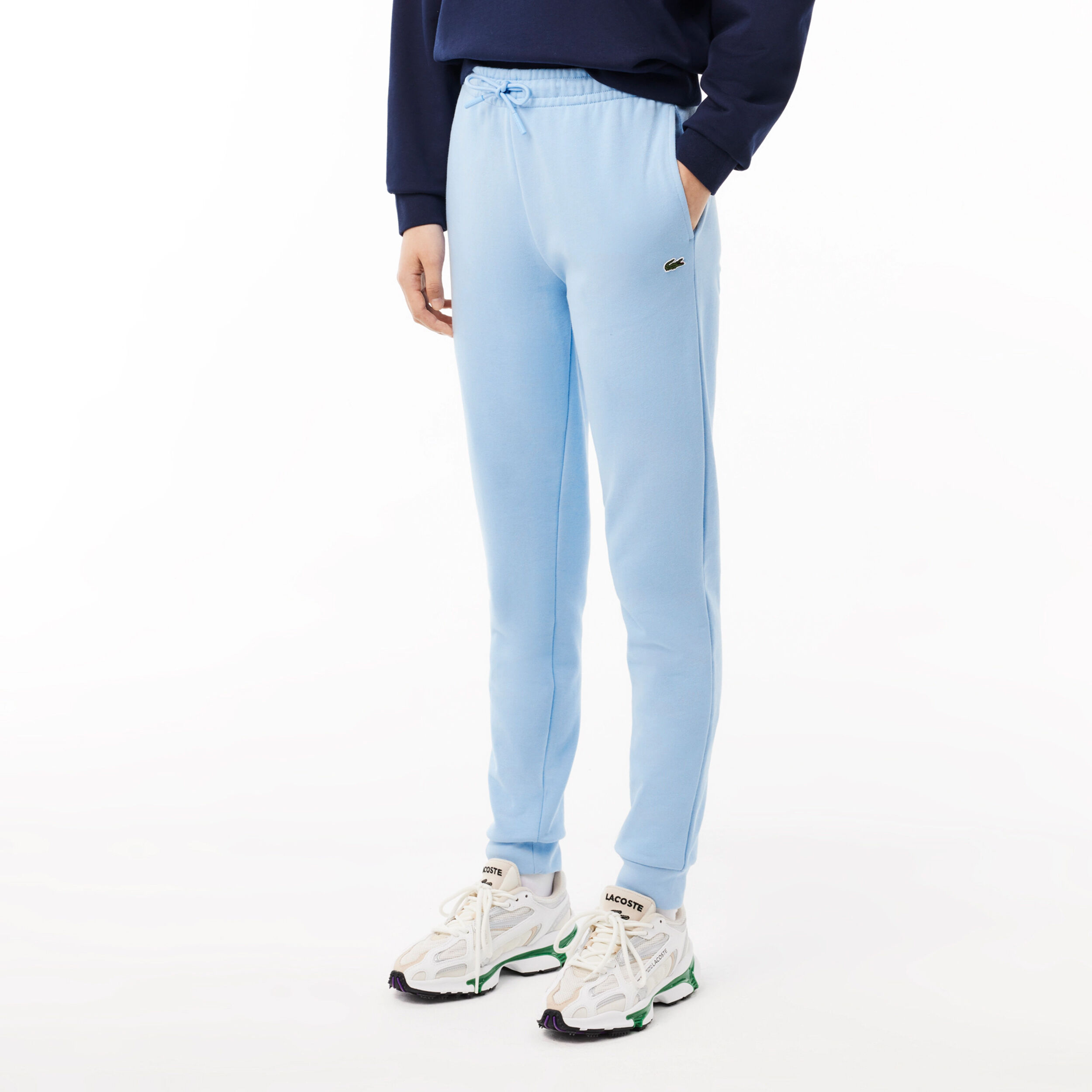 Lacoste トレーニングパンツ ネイビー/イエロー モノグラム柄ジャカードトラックパンツ XH4013 - ラコステ