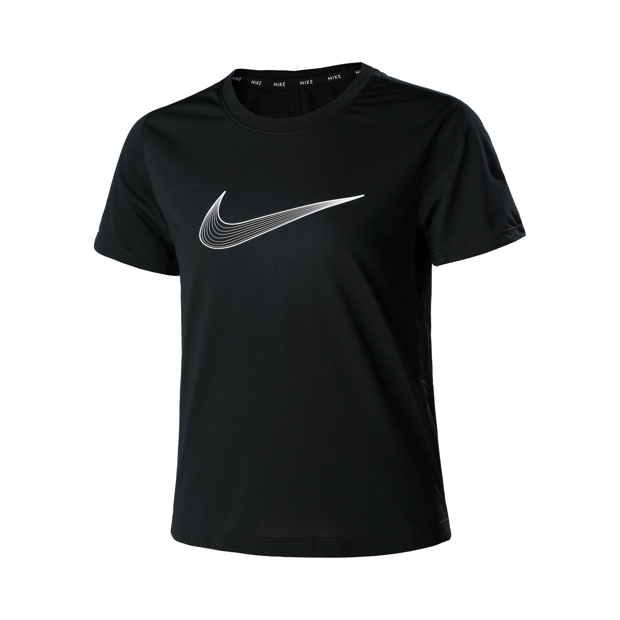 Black nike t top shirt with white tick