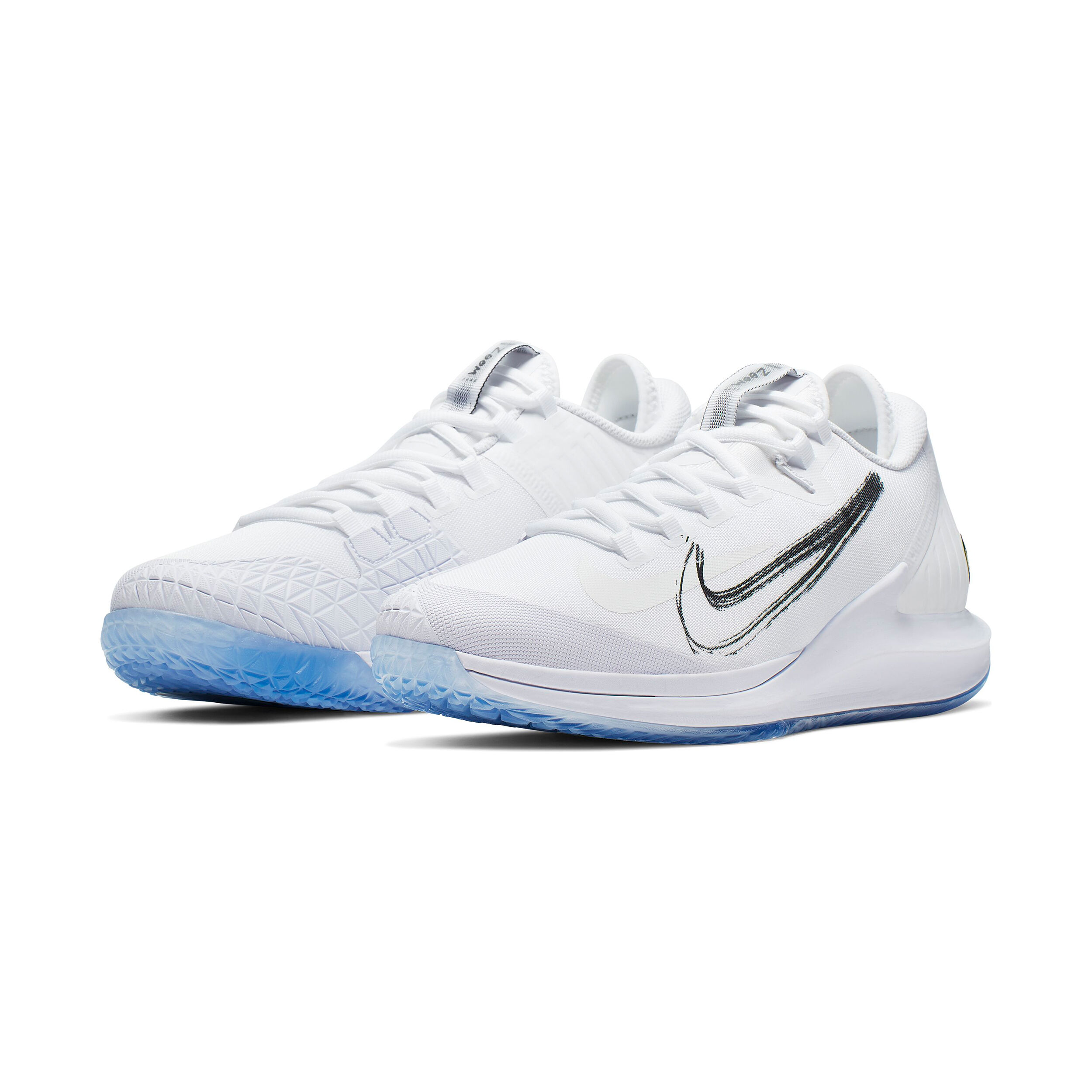 Men's court air zoom zero tennis shoes white and metallic silver hot sale
