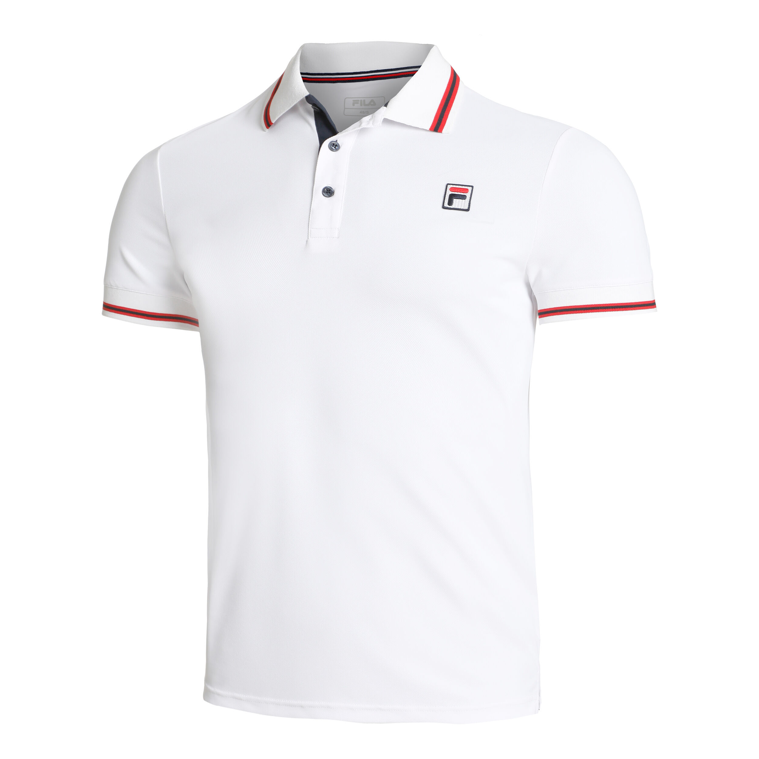 Fila Core Button Piro Polo Men White, Red | Tennis-Point