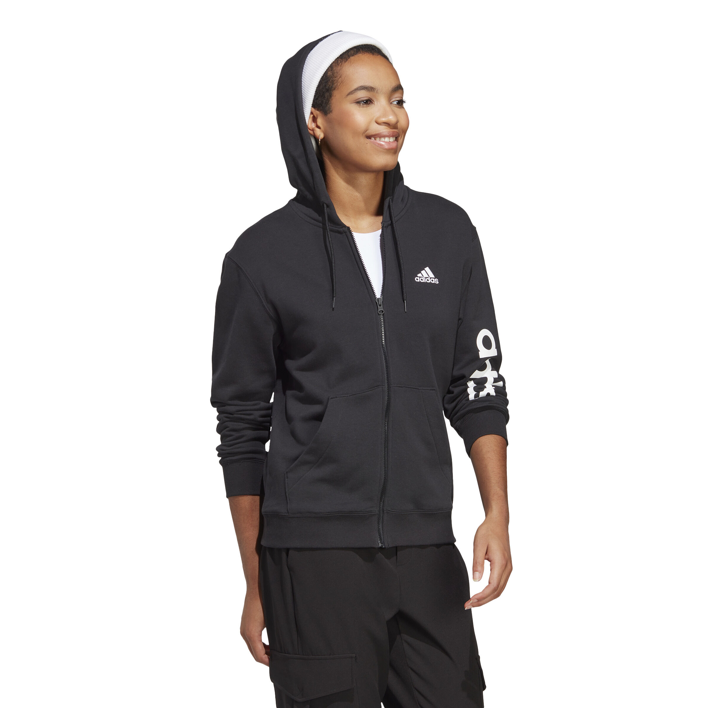 Adidas linear full zip hoodie clearance