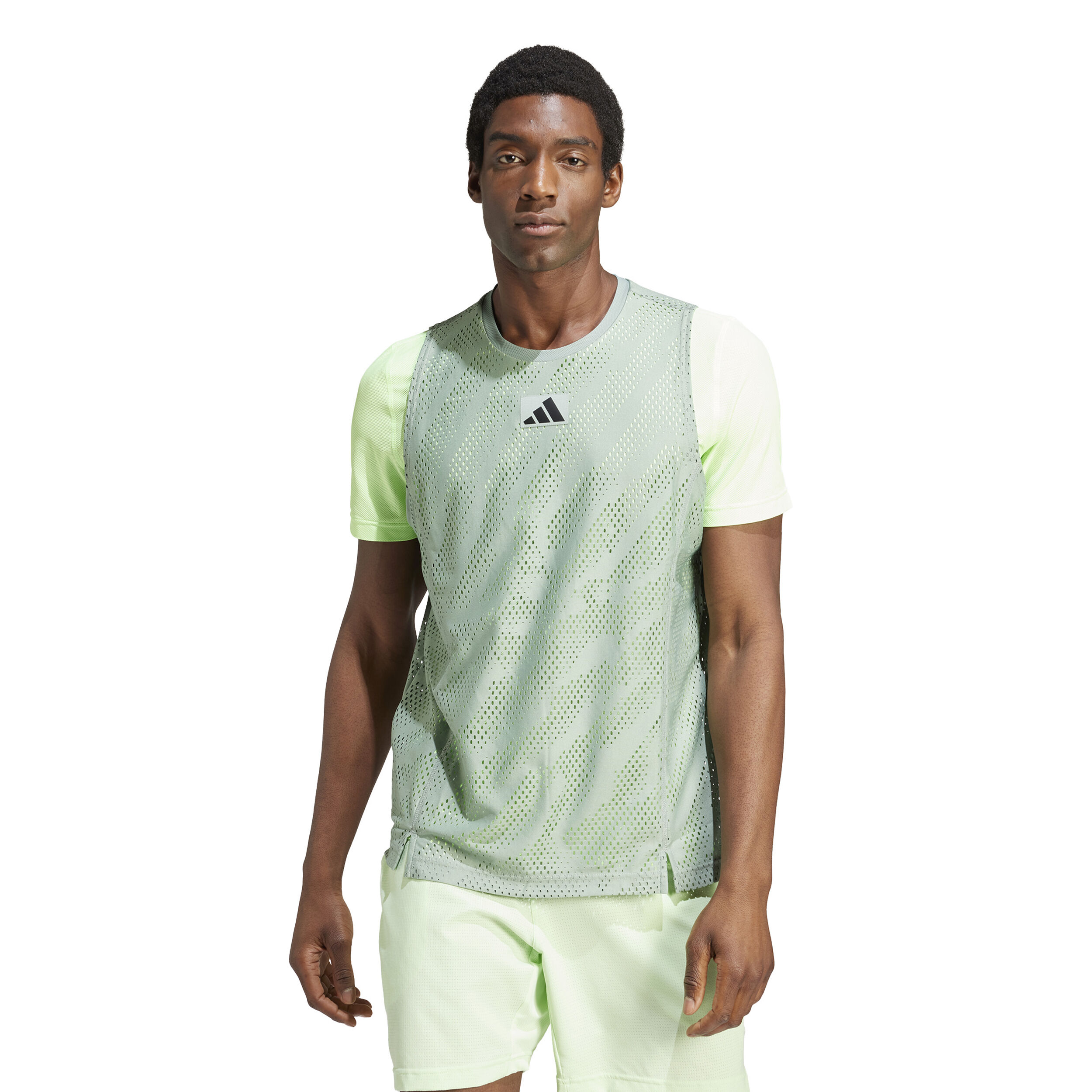 Mesh Pro T Shirt Men Light Green Lime
