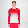 Crew Gradiant Long Sleeve Women-Red,White