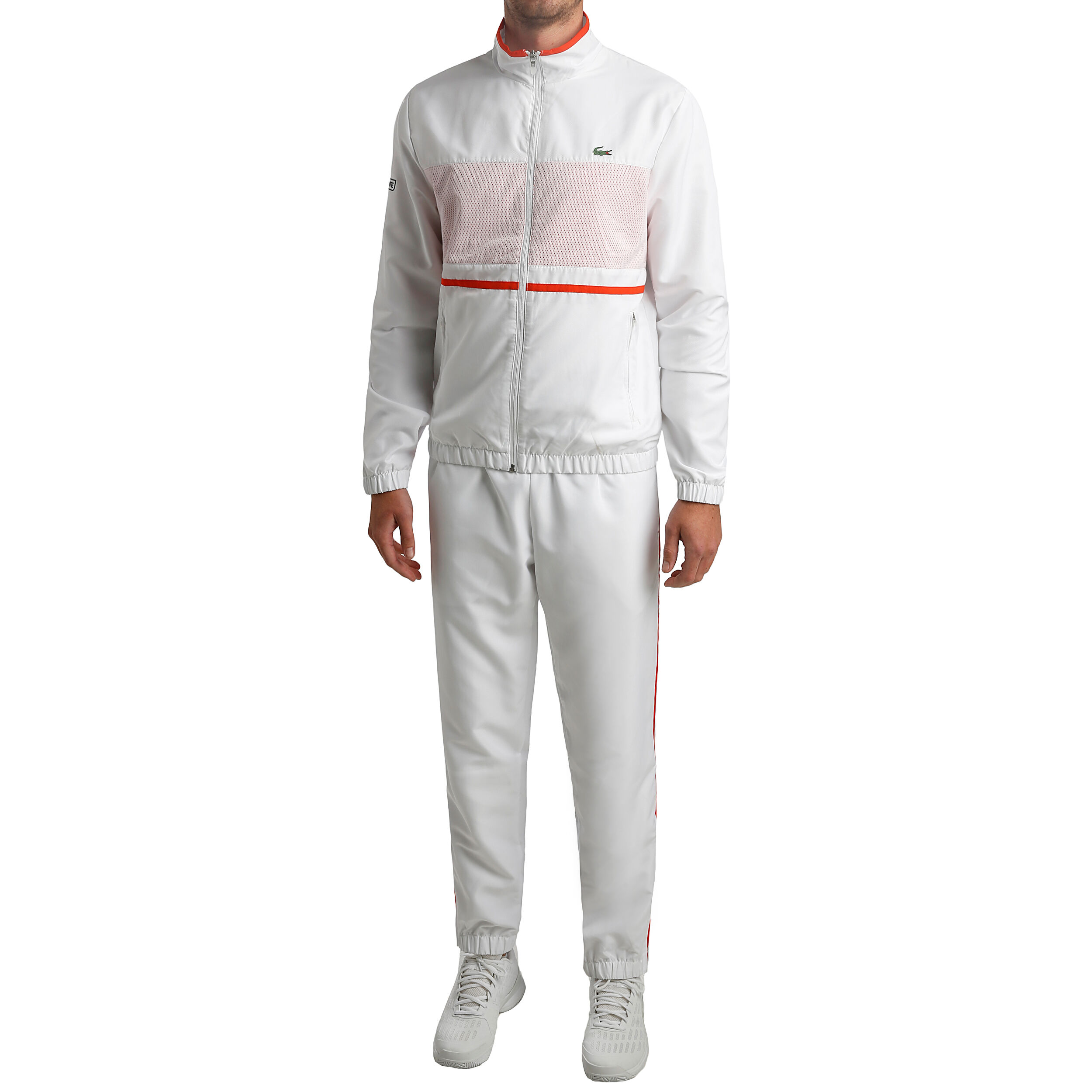 Red and white lacoste tracksuit 2025