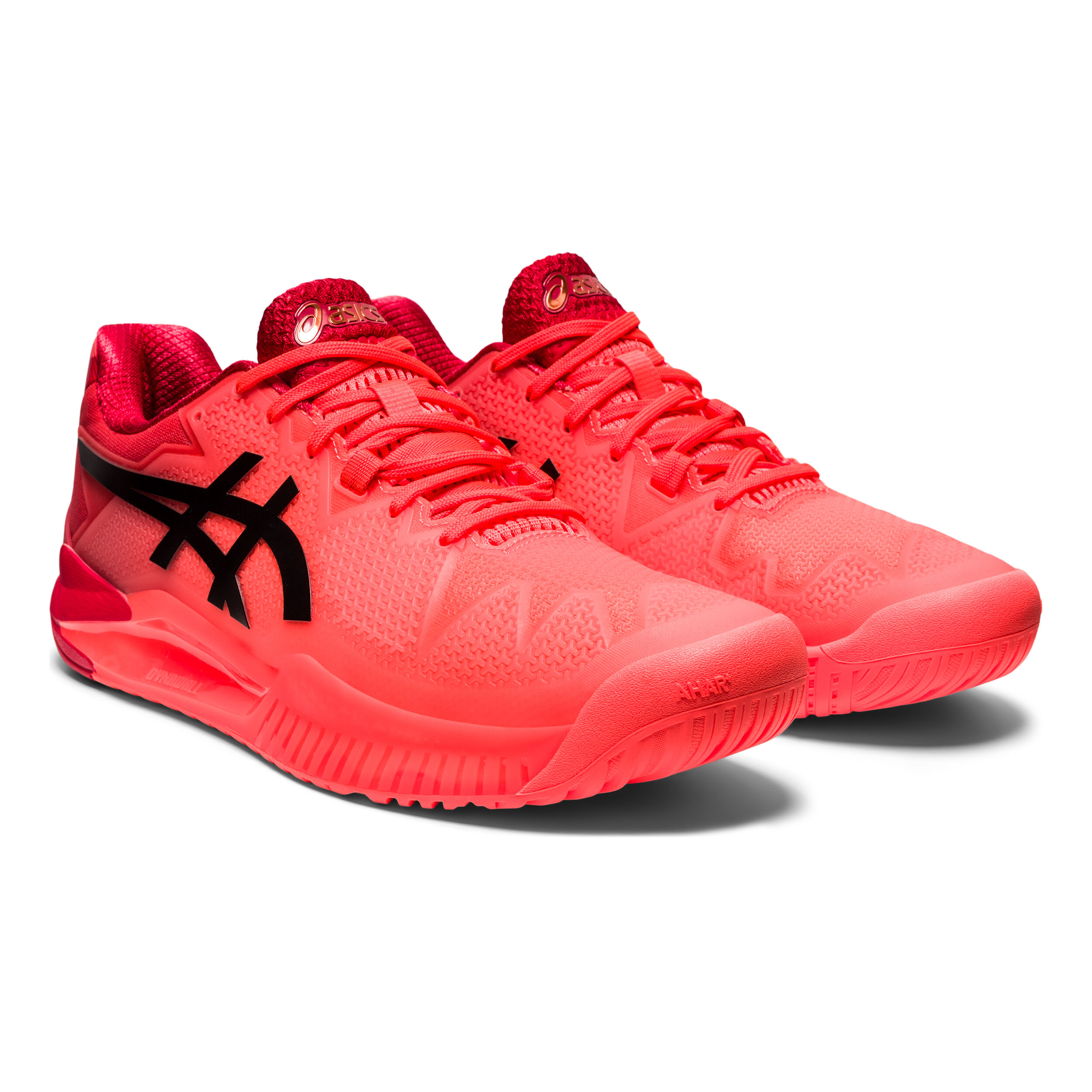 ASICS Gel-Resolution 8 Tokyo All Court Shoe Men Neon Red, Black