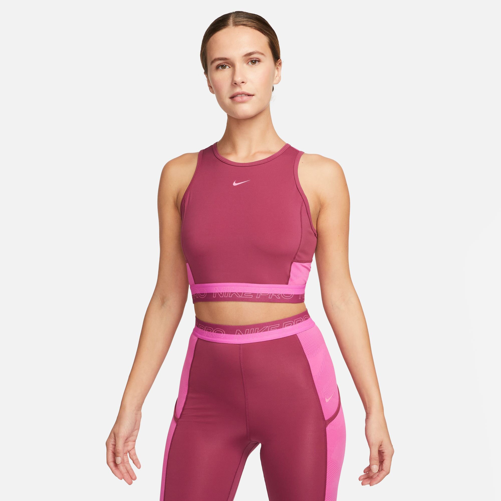 Dri Fit Performance Cropped Tank Top Women Red Pink