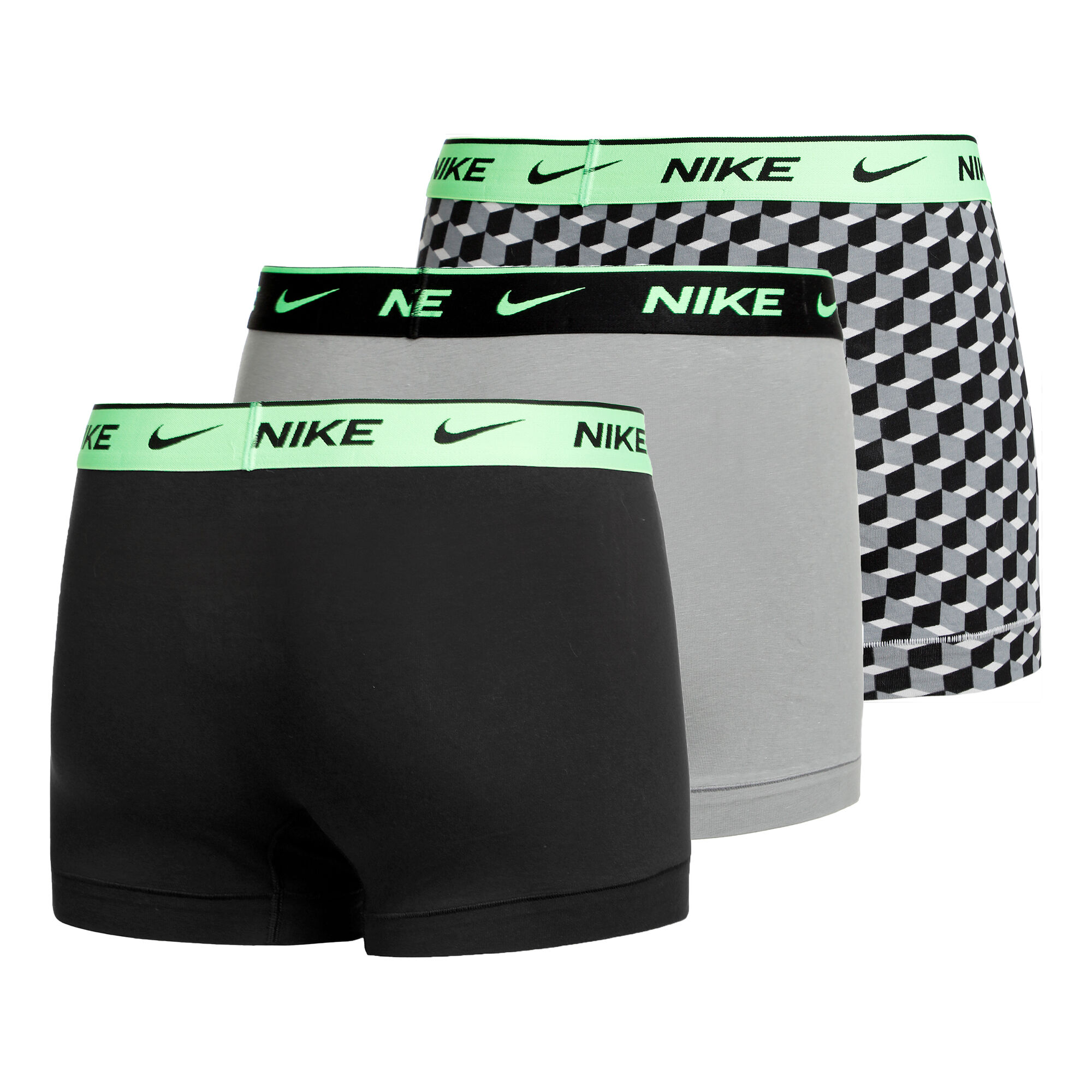 Buy Nike Everyday Cotton Stretch Trunk Boxer Shorts 3 Pack Men Grey, Neon  Green online