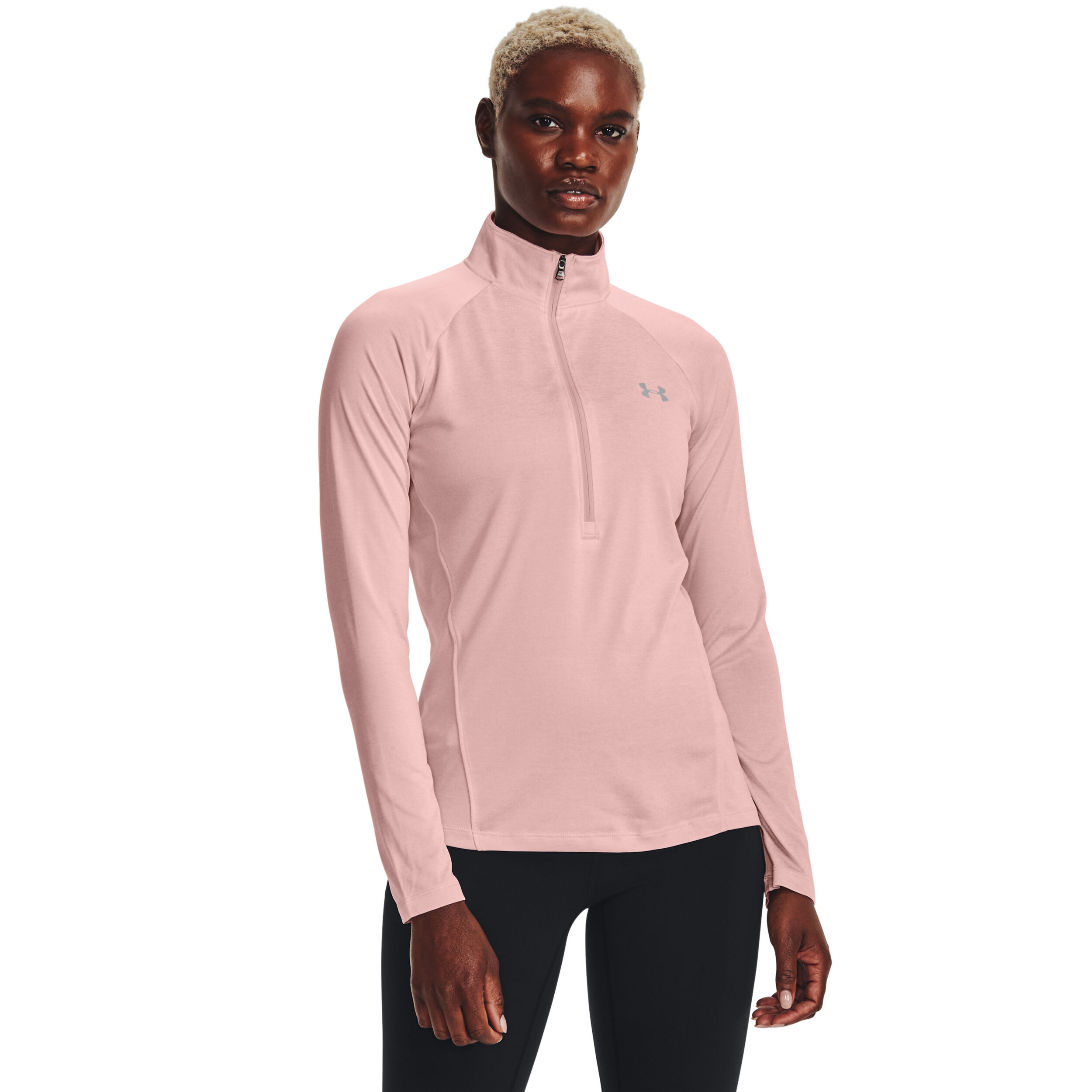 Under armour pink half top zip