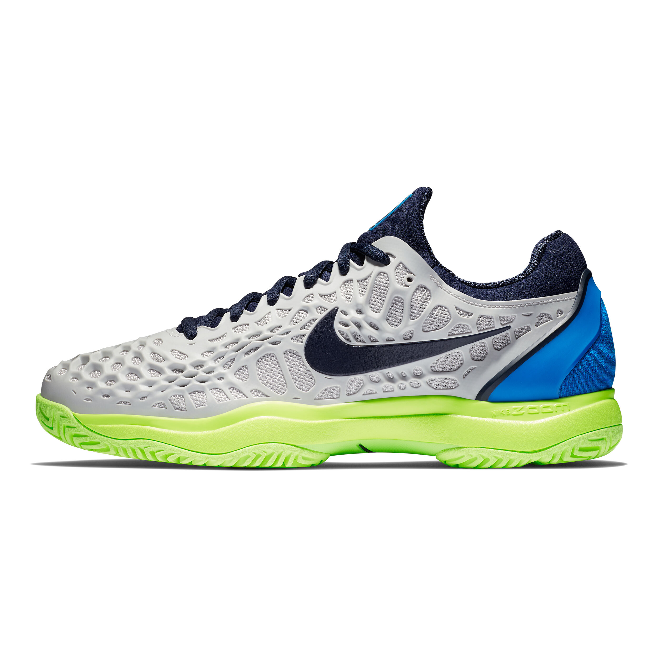 Zoom Cage 3 All Court Shoe Kids Lightgrey Lime