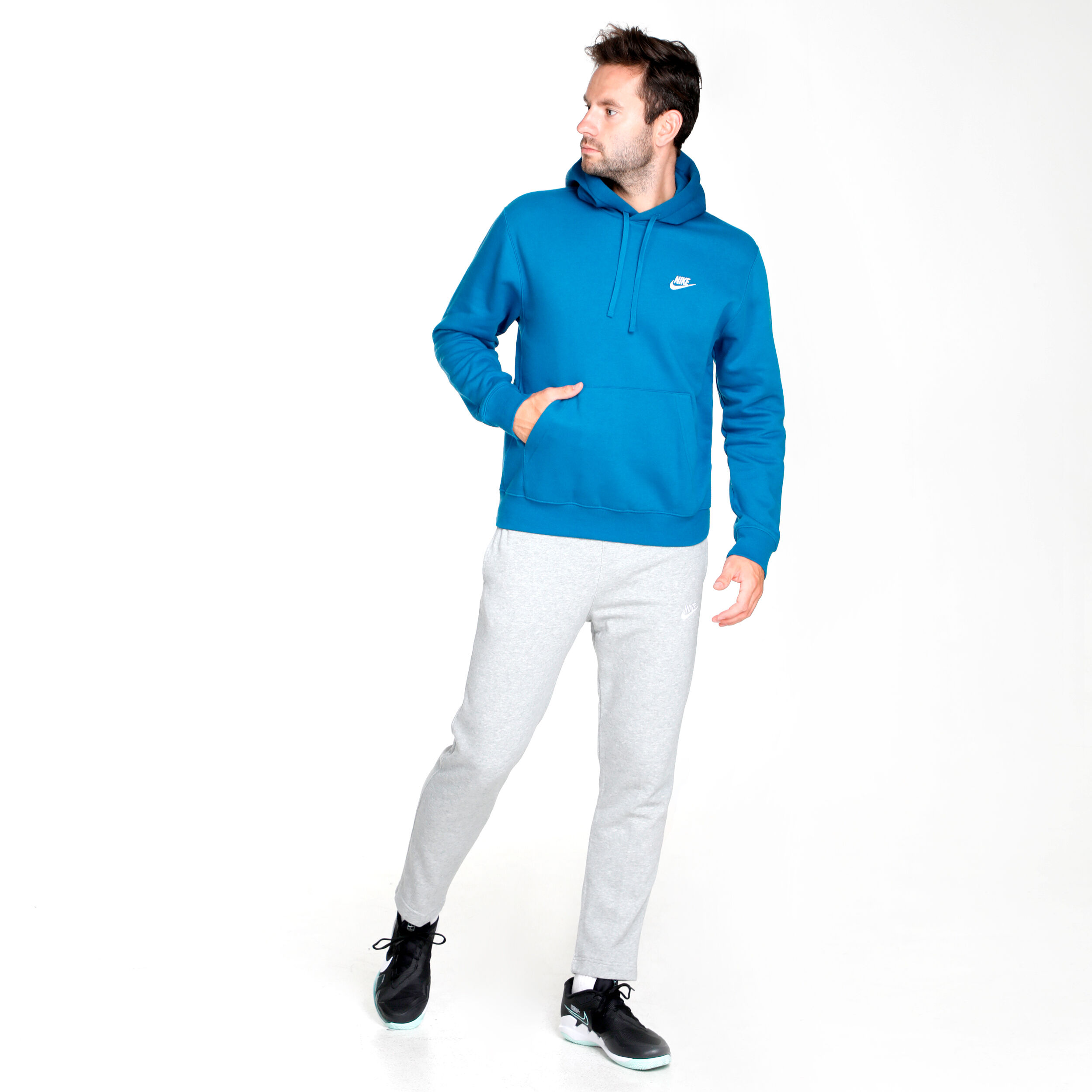 Nike club sales hoodie pacific blue