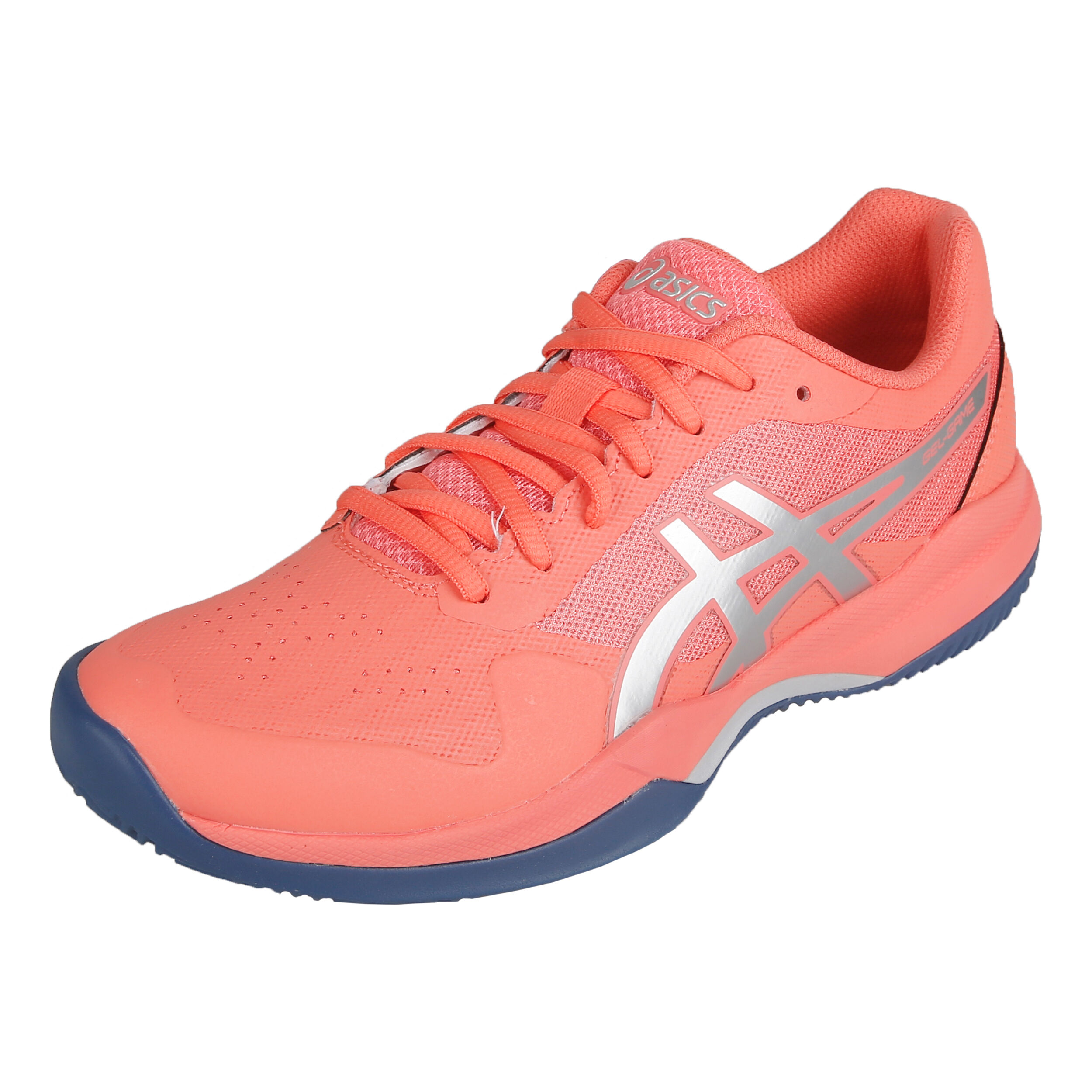 Gel Game 7 Clay Court Shoe Women Coral Dark Blue