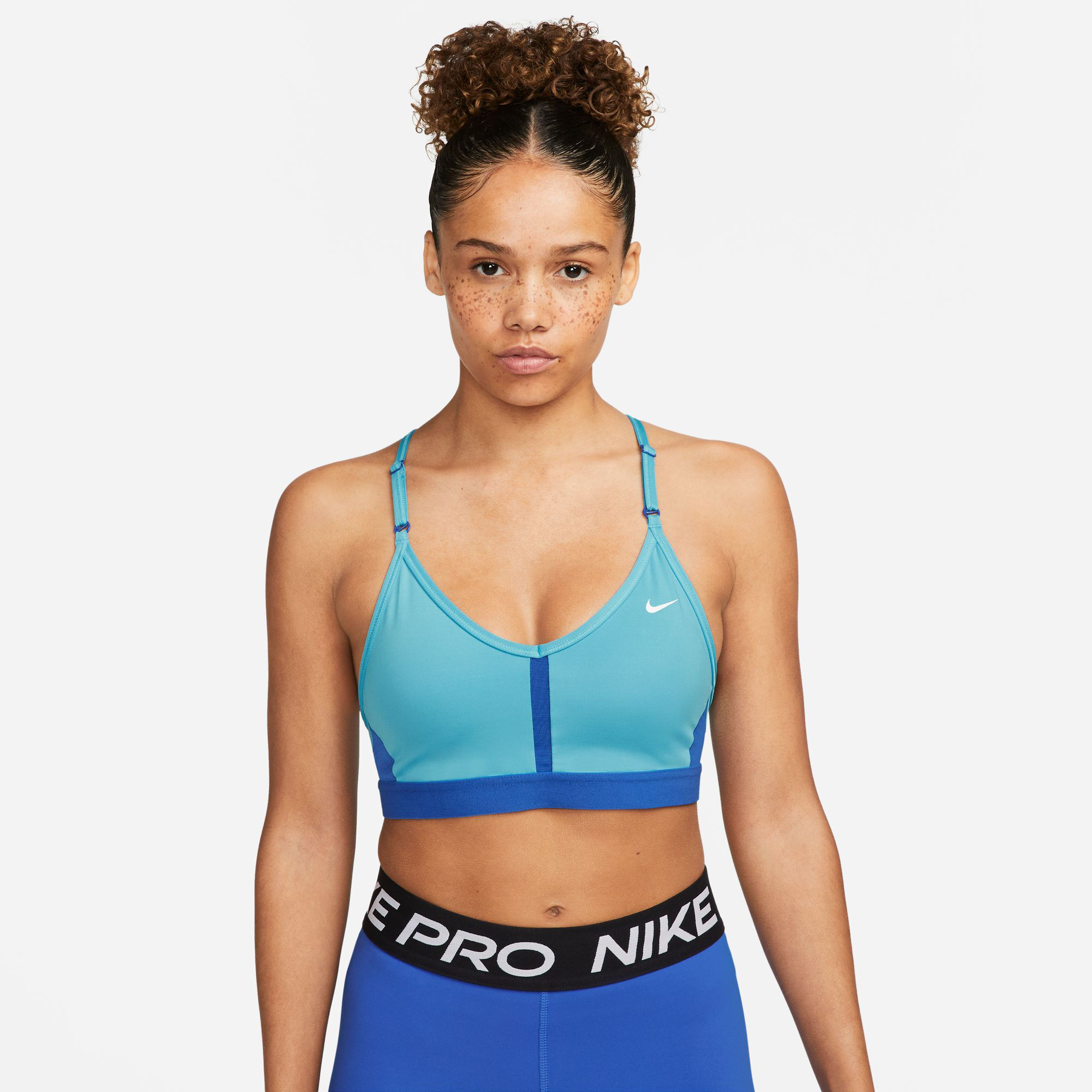 Nike Pro Indy Dri-fit Stretch Sports Bra in Blue