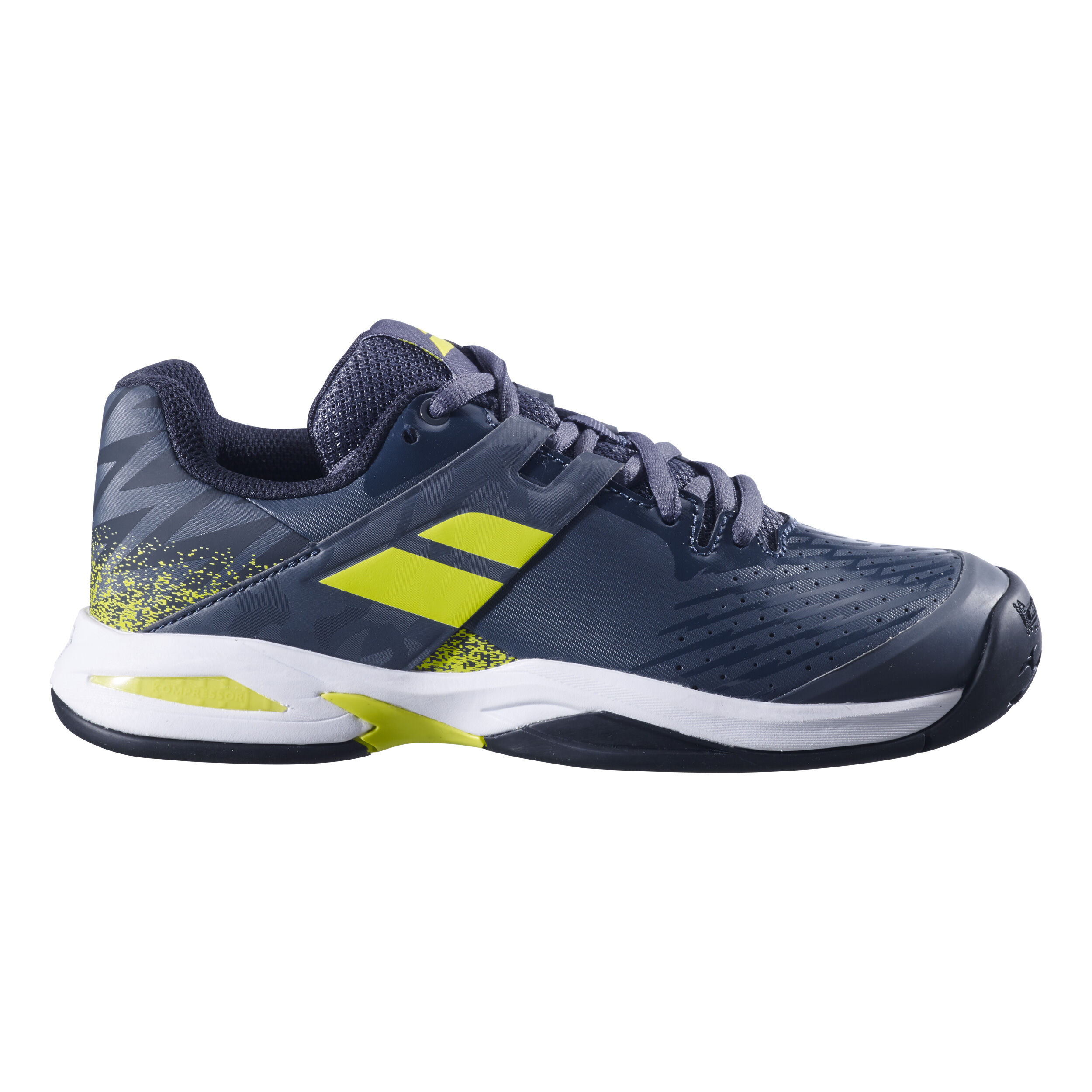 Propulse All Court Shoe Kids Dark Blue Neon Green