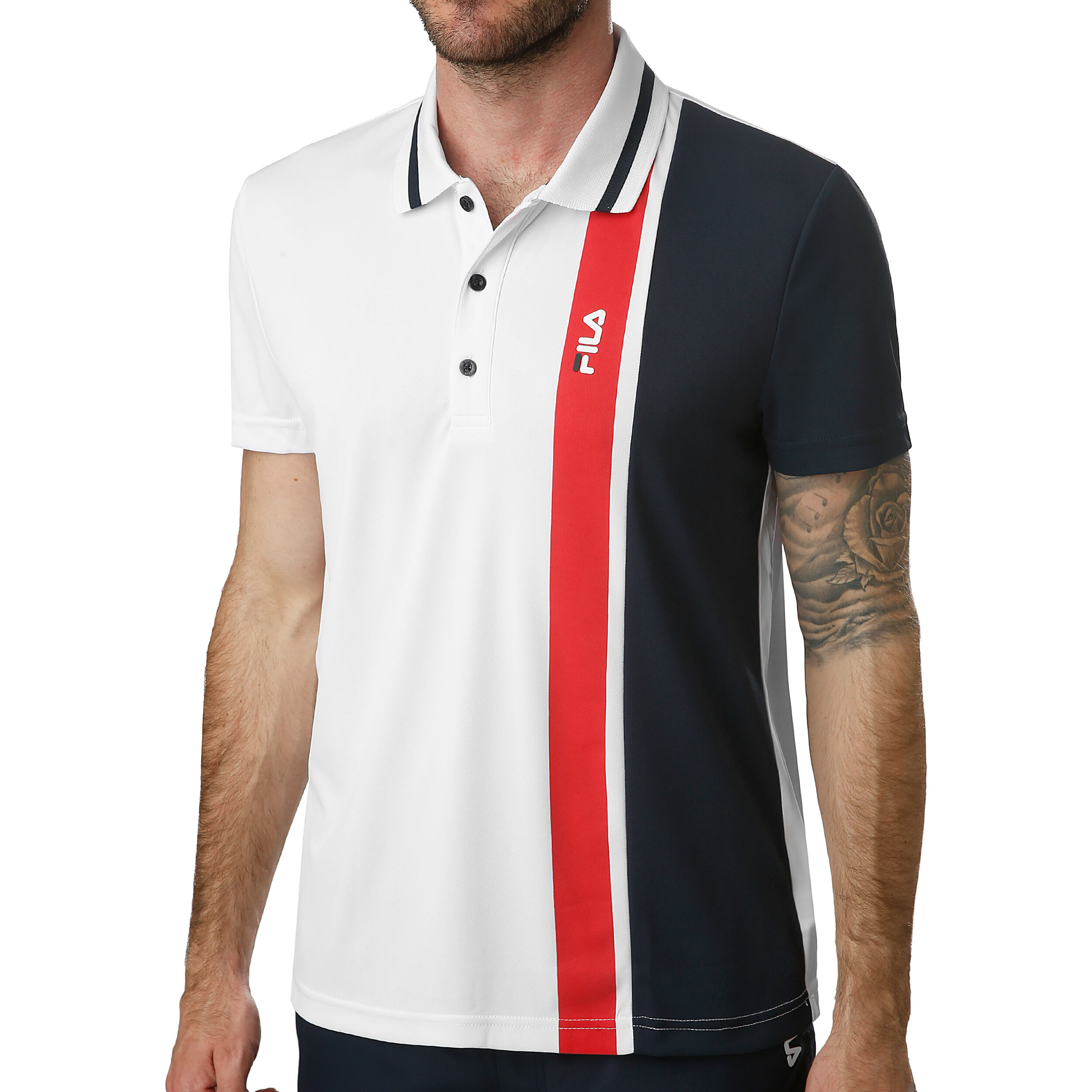 Buy Fila Luke Polo Men White Dark Blue online Tennis Point COM