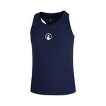Quiet Please Tennis apparel Quiet Please Racerback Tank Top Girls-Dark Blue,White