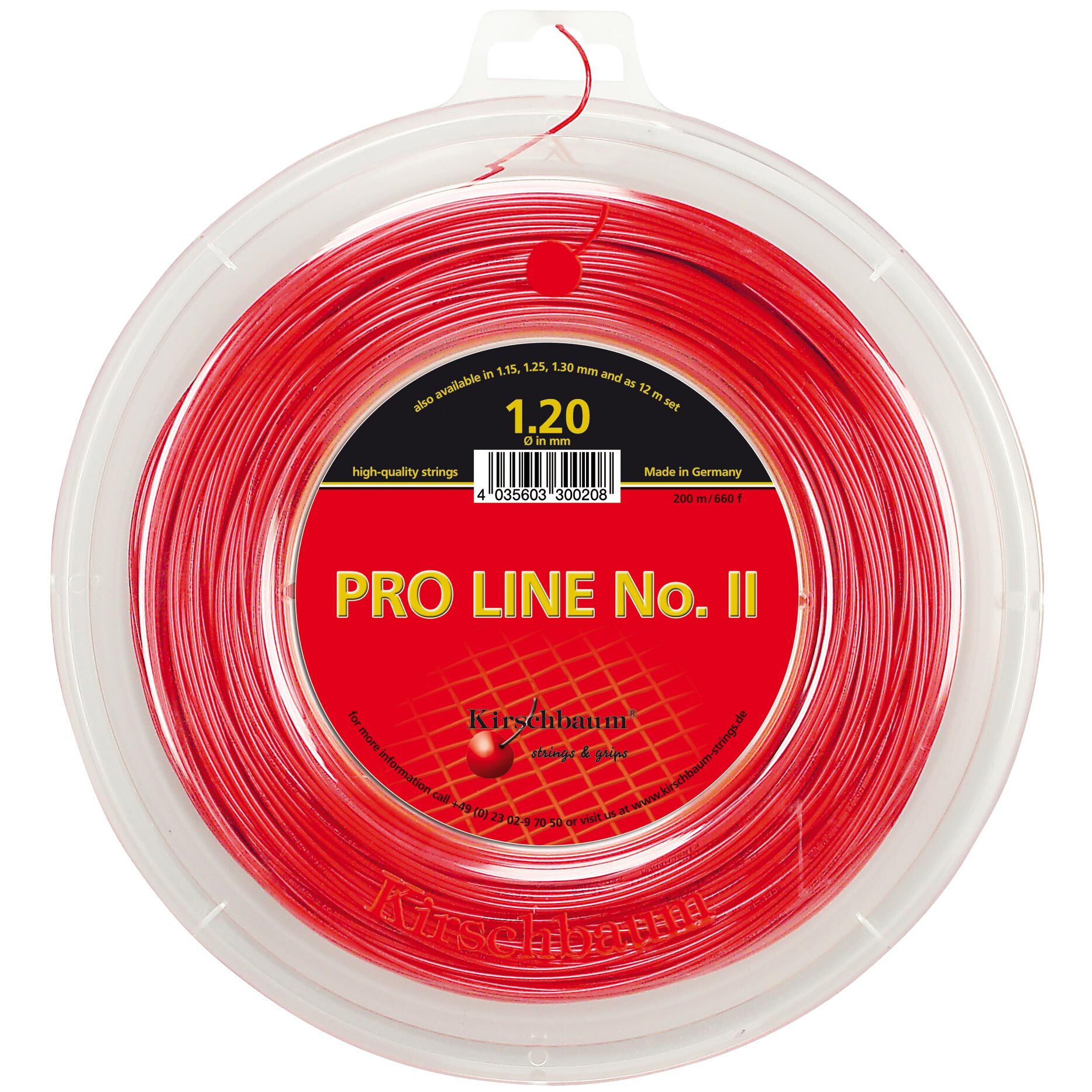 1.30mm/16 200m/660ft Tennis String Reel Black Kirschbaum Pro Line II 