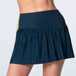 Lucky in Love Clothing Lucky in Love Racer Rib Pleated Skirt Women - dark blue, yellow